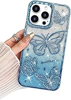 Vista 40 de BITOBE Diseñada para iPhone 16 Pro Max, Bonita Funda de Mariposa 3D Delgada con Chapado Brillante Reluciente de Lujo para Mujeres y Niñas Protectora