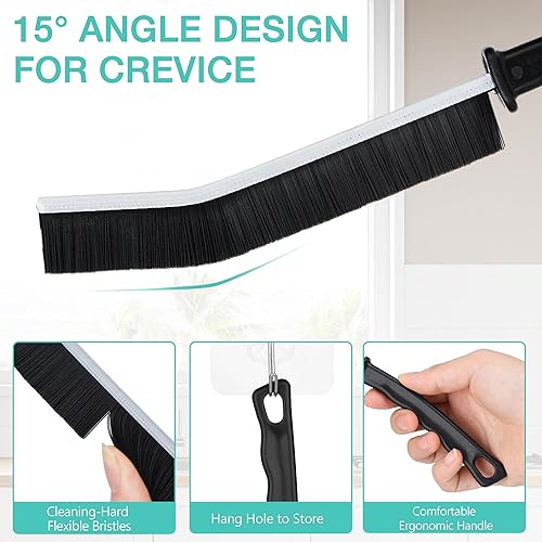 Miniatura 2 de Cepillo de limpieza de hendiduras, 12 piezas de suministros de limpieza, cepillos de limpieza de cerdas duras para uso doméstico, azulejos de baño,