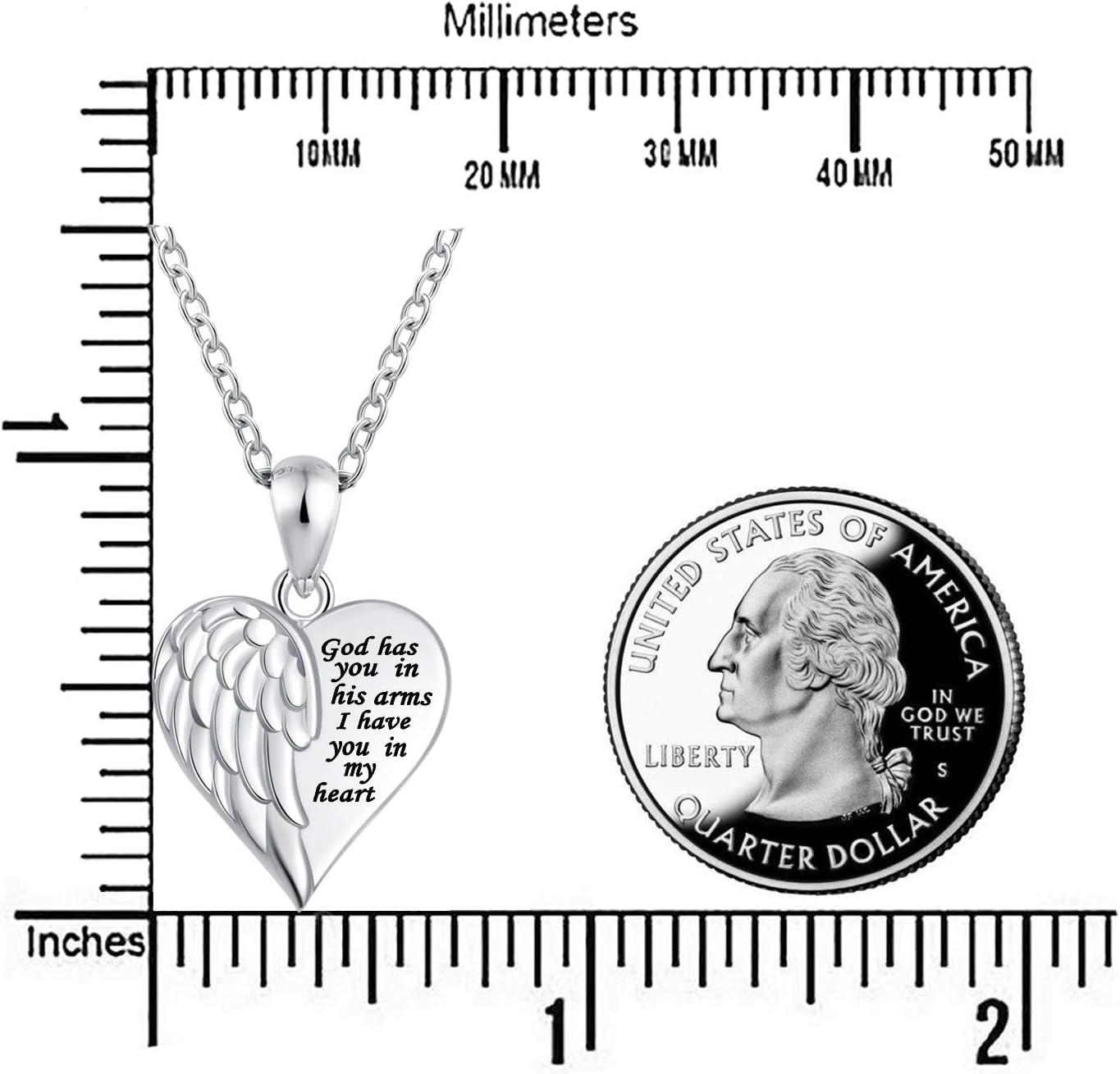 Jinlou Angel Wings Urn Necklace for Ashes Sterling Silver Forever in My Heart Cremation Jewelry for Women - Image 7