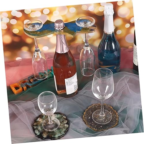 Miniatura 5 de EXCEART 2 piezas de soporte de vino para vino, soporte para vasos, moldes de resina, soporte para copas de vino que no ocupa mucho espacio, moldes