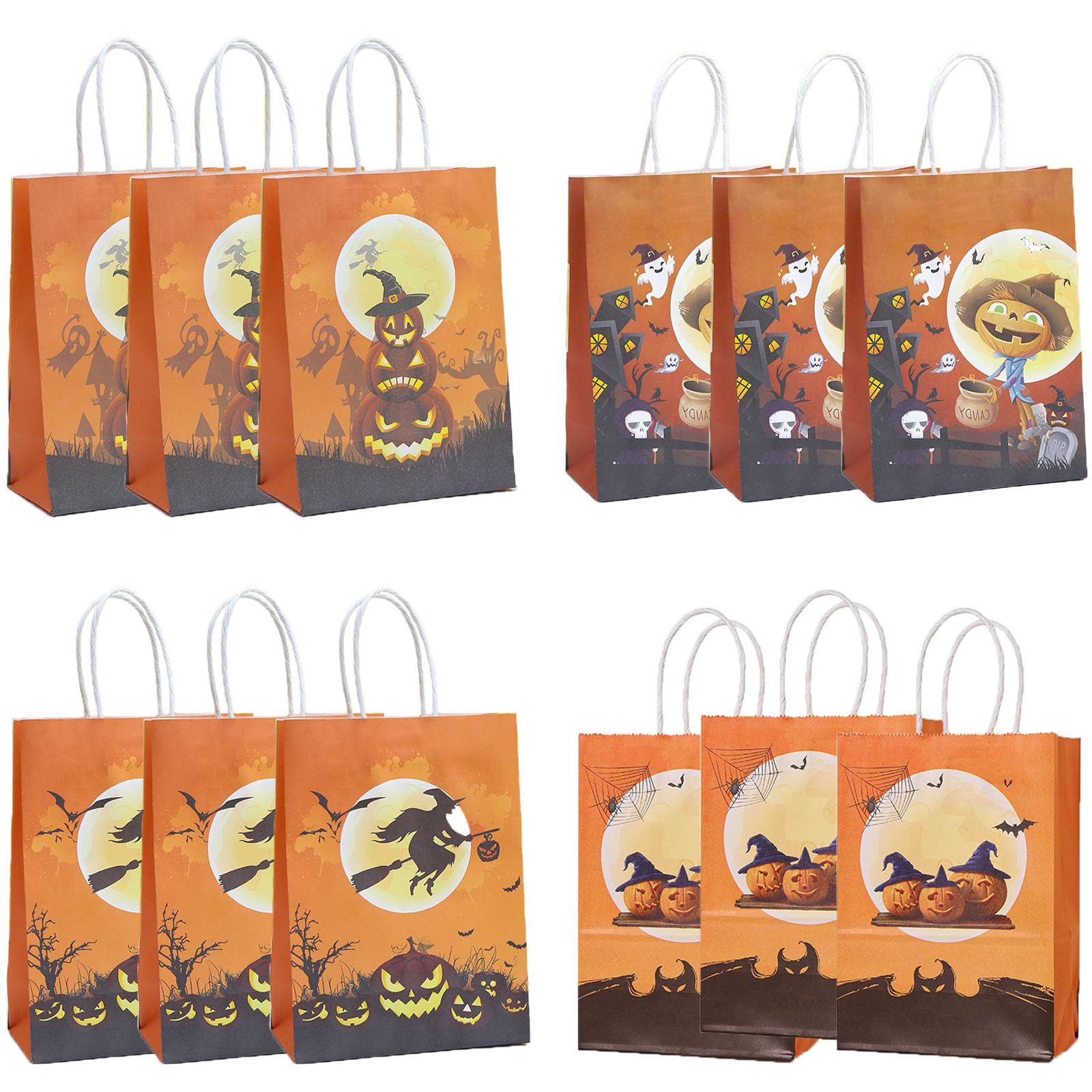 20 X Halloween-Geschenktüten Aus Vlies - Geister-Motive, Für Süßigkeiten, Partybeutel