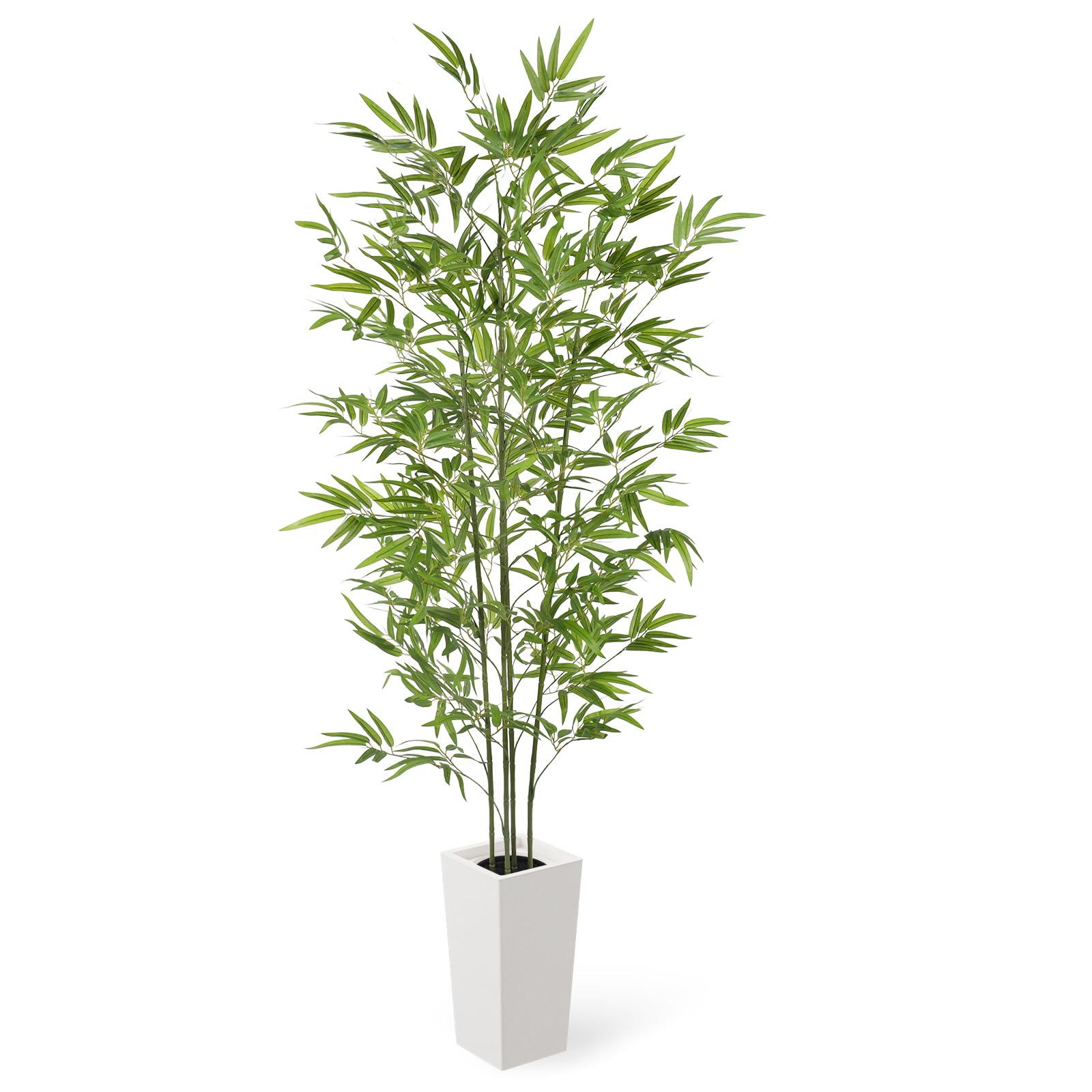 YOLEO Pianta artificiale in bambù, 180 cm, con vaso bianco, pentole artificiali grandi | Per soggiorno, ufficio, giardino, decorazione per interni, regalo di inaugurazione della casa