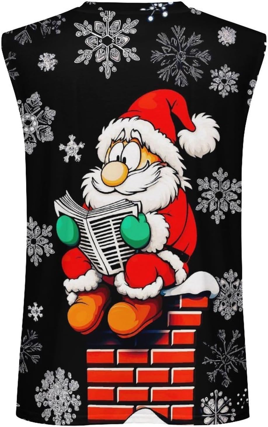 joo meryer Mens Ugly Christmas Muscle Tank Top Christmas Print Sleeveless Workout T-Shirts - Image 4