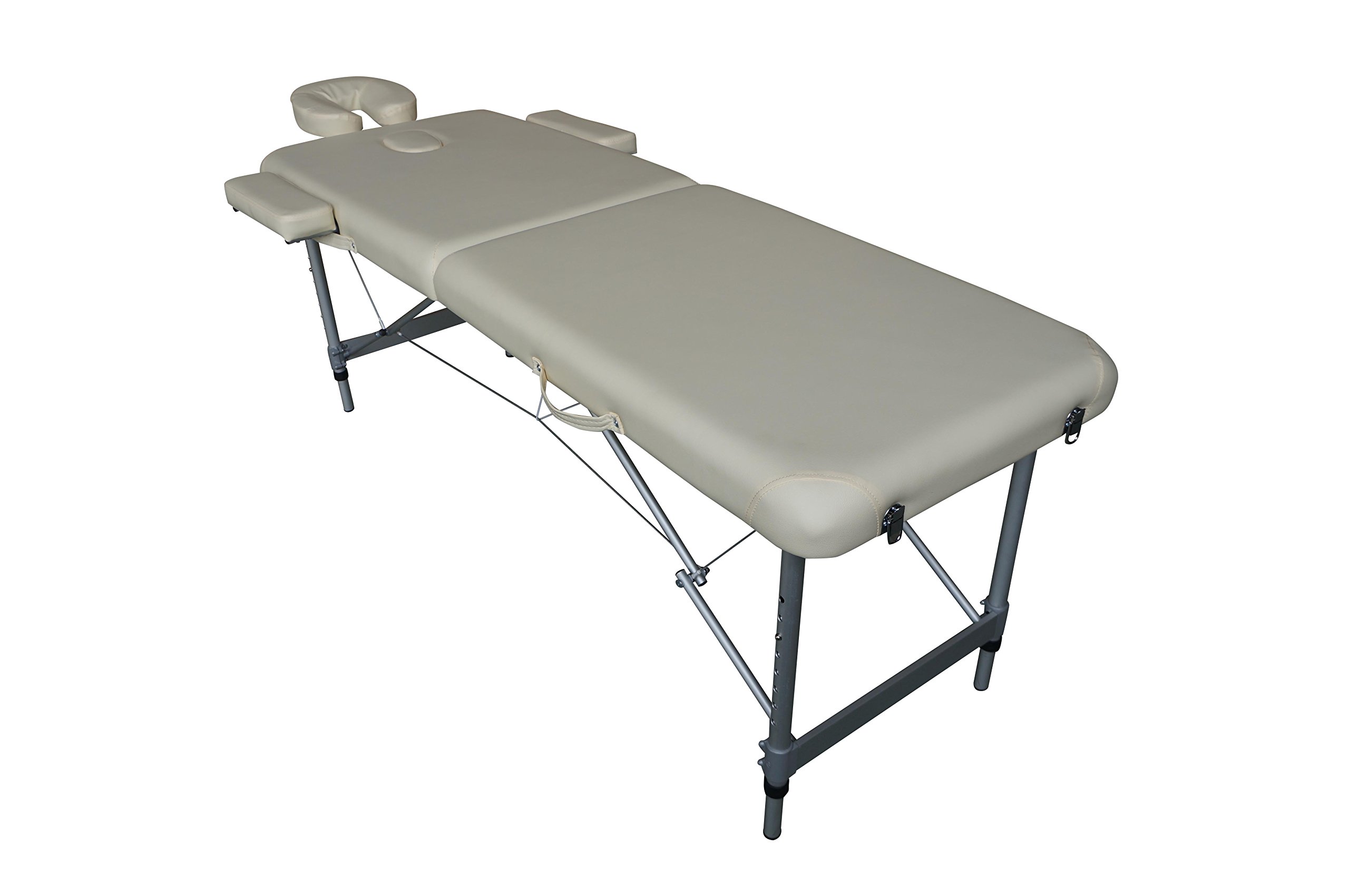 Titano Camilla portátil Ligera Aluminio para Masaje estética NO Respaldo (Beige)
