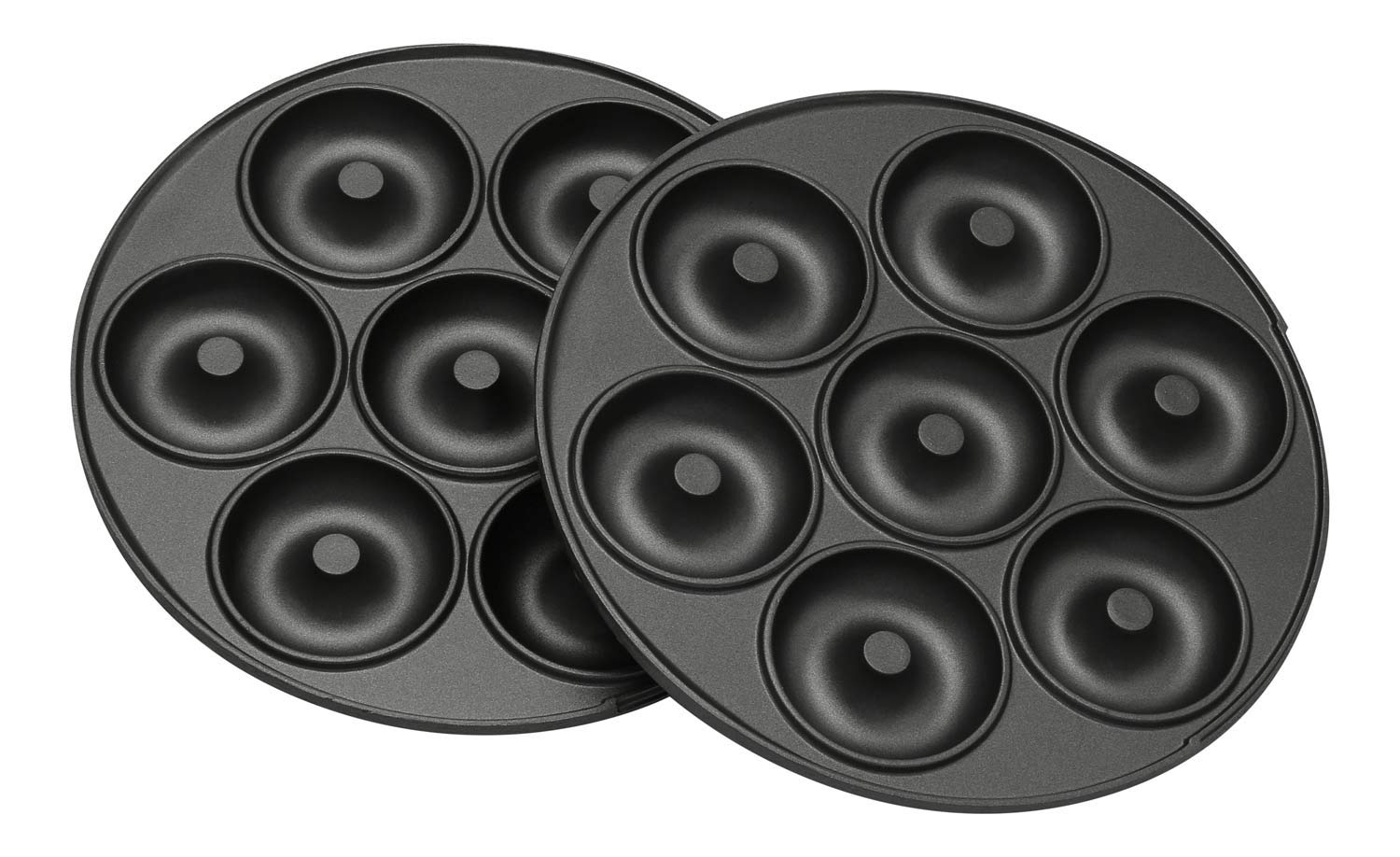 3 en1 Moule à donut, muffins et popcake maker 3 plaques de cuisson interchangeables Rouge métallique