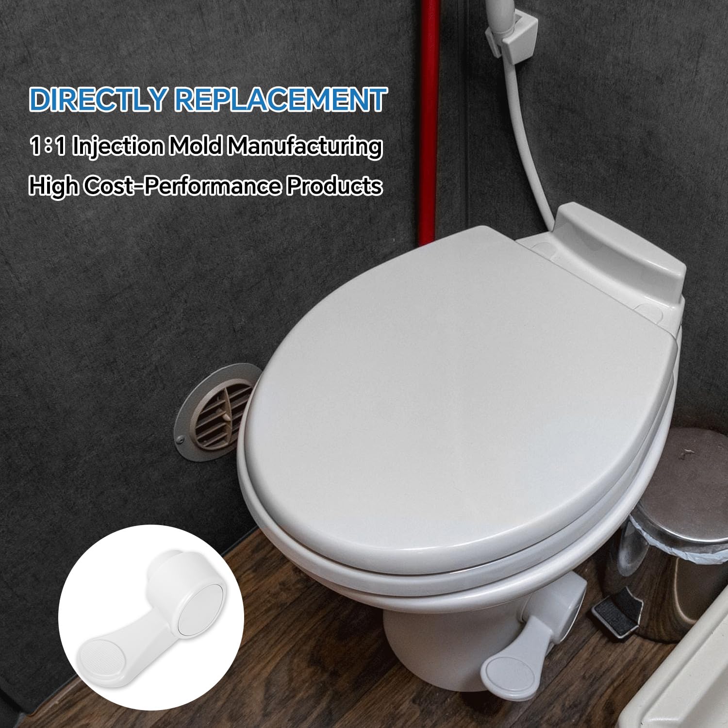 Pedale di scarico per WC RV con guarnizione compatibile con Dometic 300 310 311 320 321 Ricambio RV Flush Toilet Foot Pedal