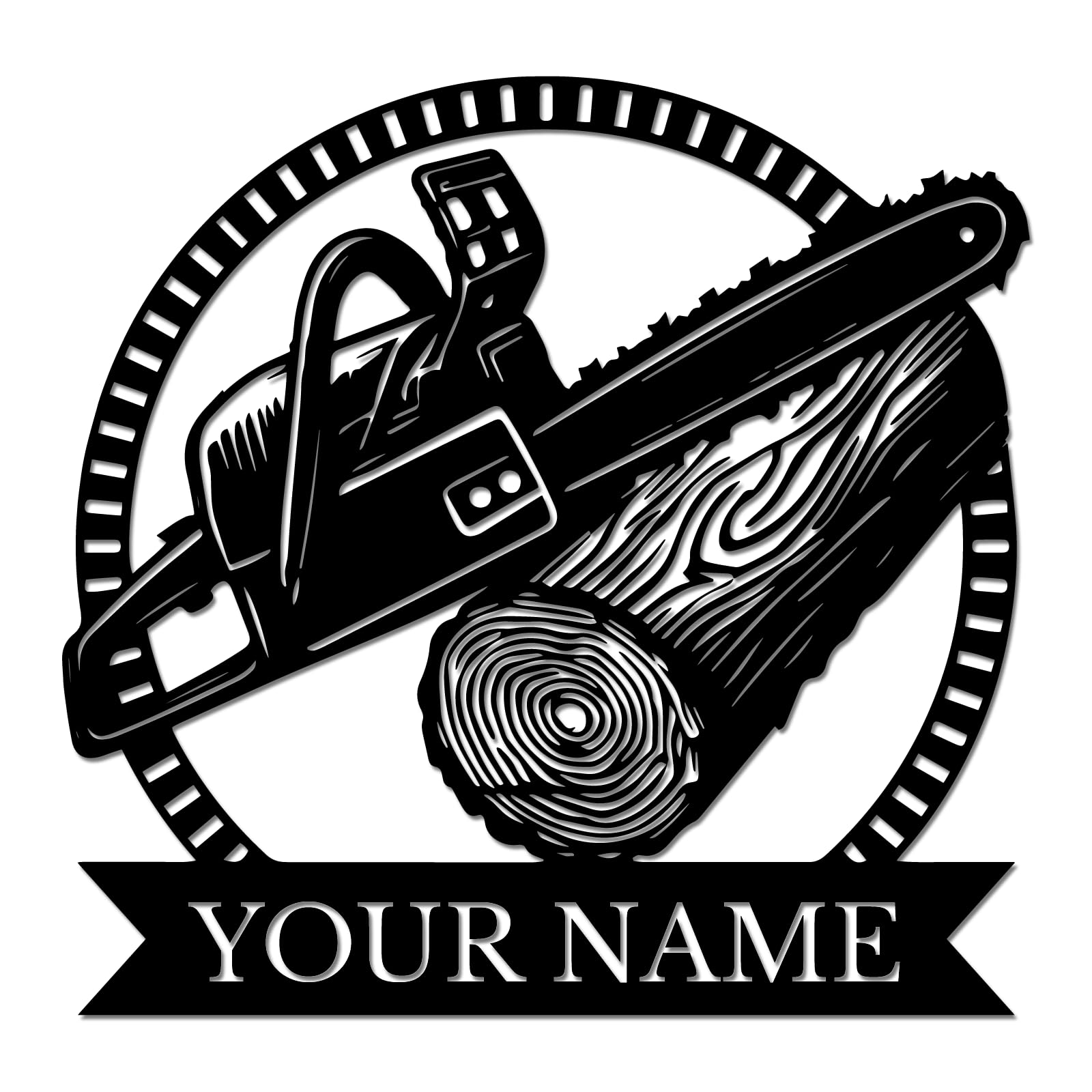 Ecentricart Style-7 Personalized Woodworker Metal Sign, Custom Chainsaw & Saw Blade Wall Art, Rustic Lumberjack Decor, Carpenter Gift, Man Cave Or Workshop Plaque (Style-7)