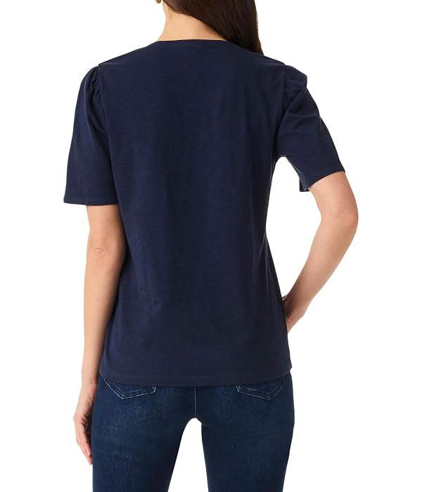 NIC+ZOE Women's Short Sleeve Split Neck Tee Dark Indigo X-Small by NIC+ZOE - Used condition - Image 3