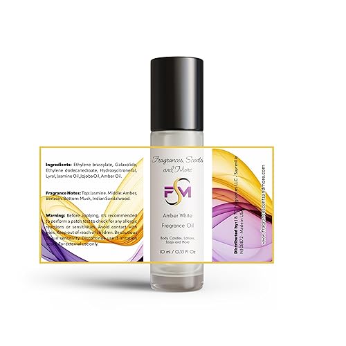 Miniatura 2 de Aceite aromático blanco ámbar, vidrio roll-on de 0.33 onzas líquidas (0.3 fl oz)