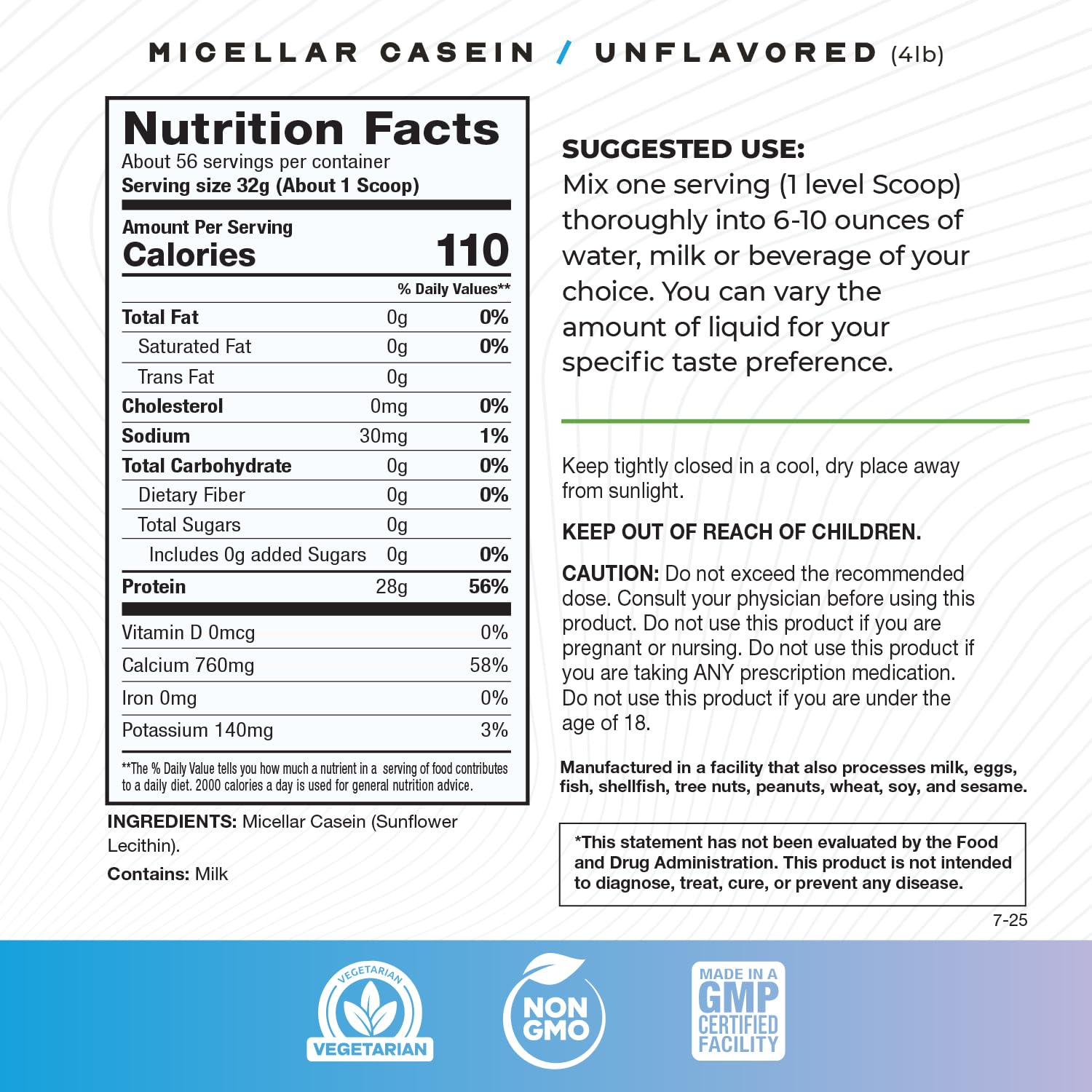 Muscle Feast Grass Fed Micellar Casein Protein Powder, Unflavored (4lb) — Amazon image 2
