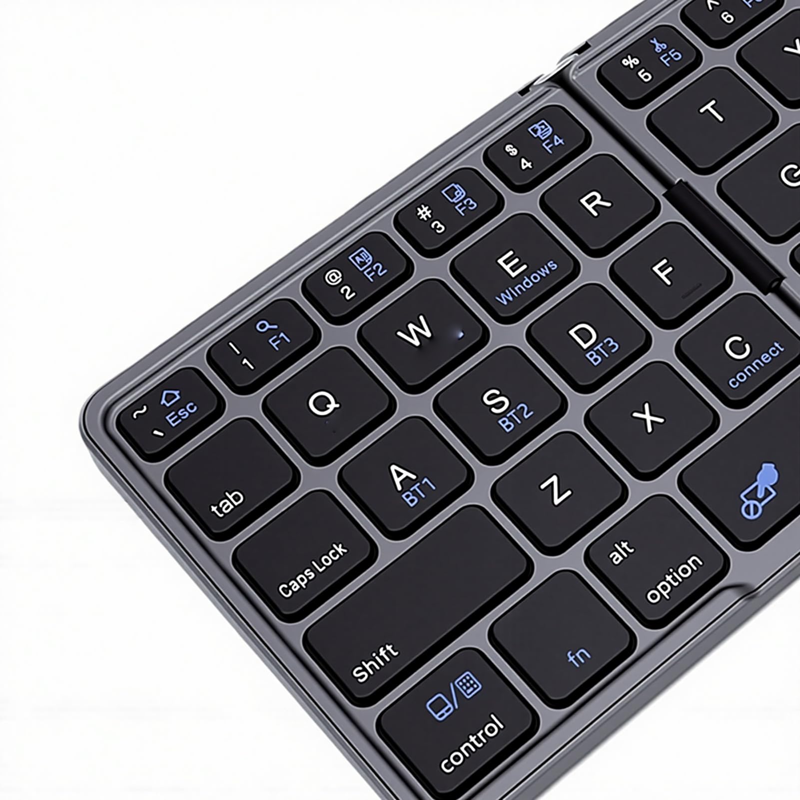 VBESTLIFE Tastiera Bluetooth Pieghevole, Tastiera Wireless Portatile Ricaricabile con Trackpad Multitouch e Tastierino Numerico, per Smartphone, Tablet, Laptop