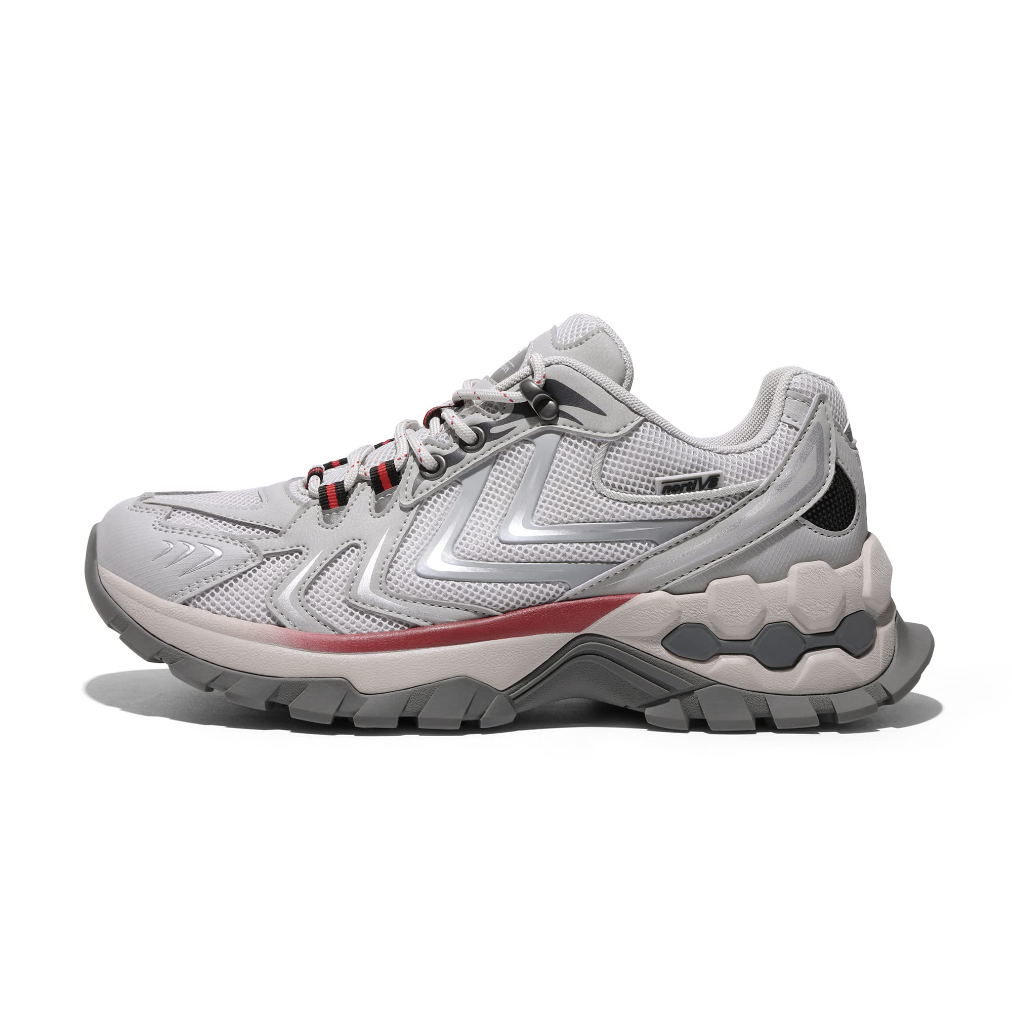 NORTIV 8 Breathable Hiking Shoes for Men Anti Slip Outdoor Trailing Trekking Camping Walking Sneakers, Light Grey, 10.5