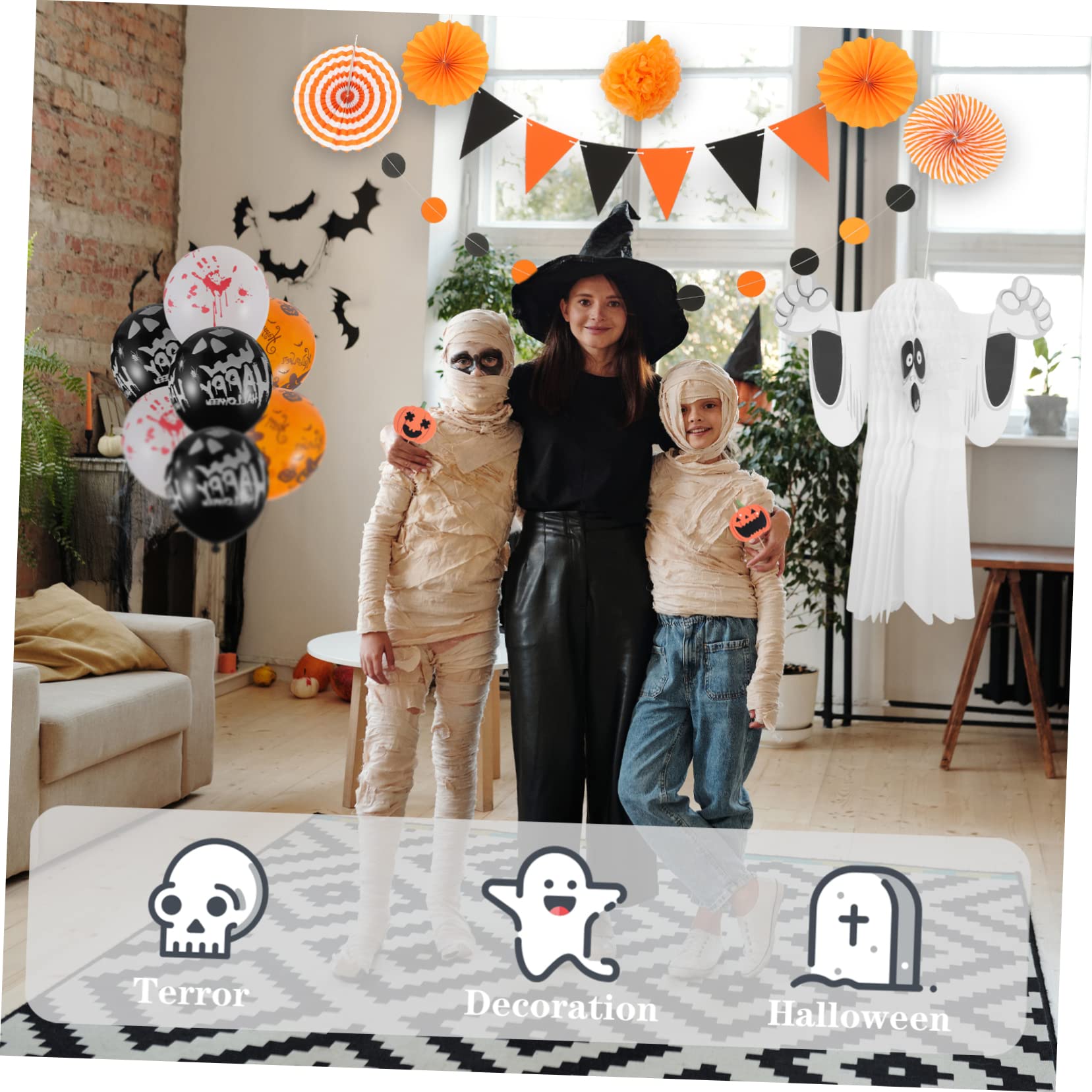 Alasum 3 zestawy wachlarz origami Diwali dekoracyjna girlanda dekoracja czarne dekoracje Halloween proporczyki flagi meksykańska dekoracja Halloween dekoracje ślubne dekoracje imprezowe frędzle