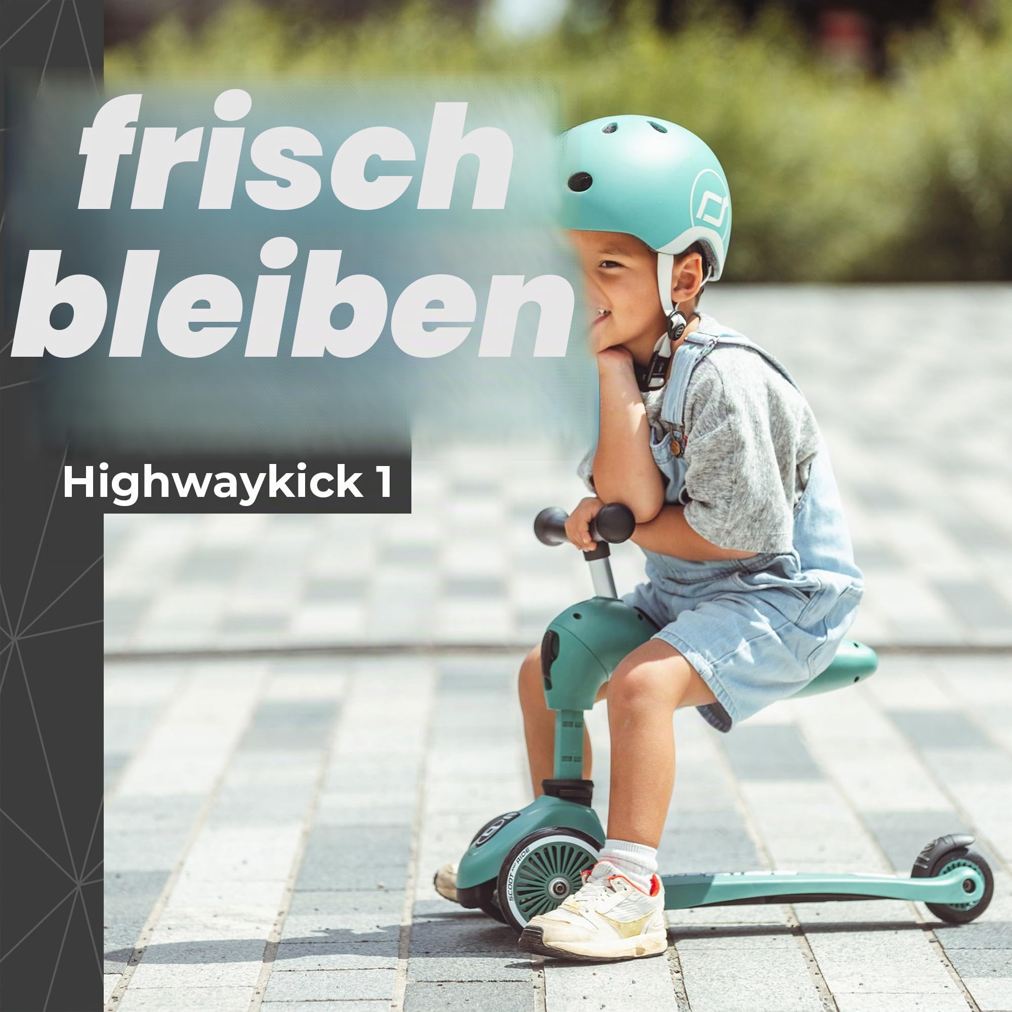 Scoot & Ride - Highwaykick 1 Children Adjustable Seated or Standing 2-in-1 Scooter Including Safety Pad for Tip Prevention - for Ages 1-5