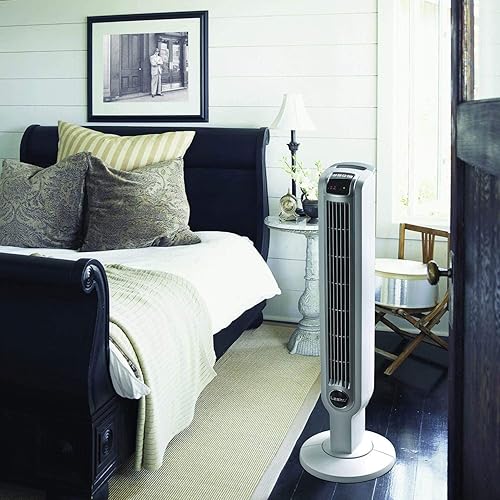 Miniatura 6 de Lasko Ventilador de torre de oscilación programable de 36" de 3 velocidades con control remoto, blanco (paquete de 2)