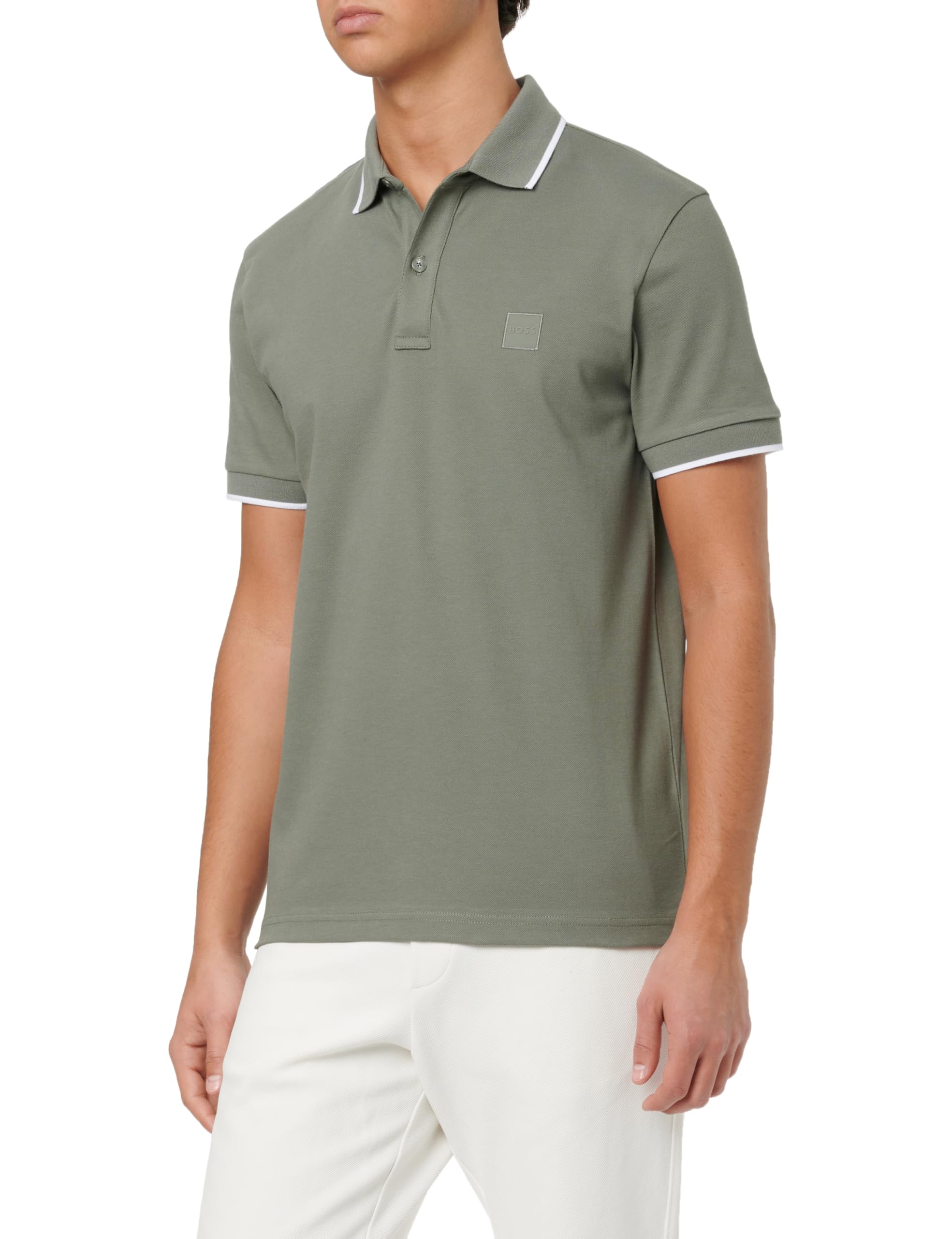 Hugo Men's Gray Stretch Cotton Polo Shirt - Polo Shirts - Xl - Tops