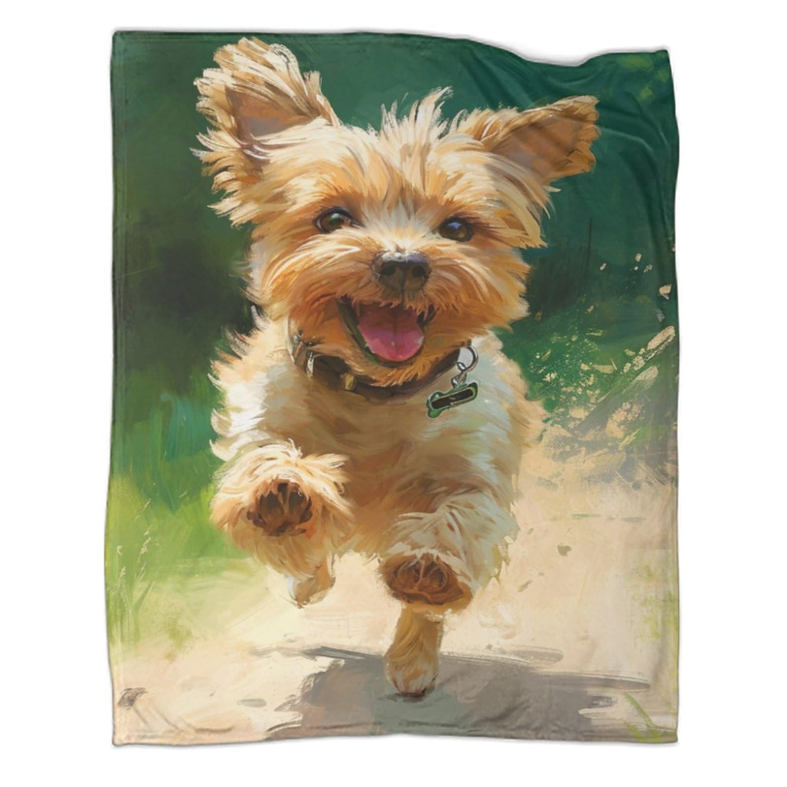 Couverture Yorkshire Terrier en microfibre 200x230 cm : jeté de lit ultra doux et chaud