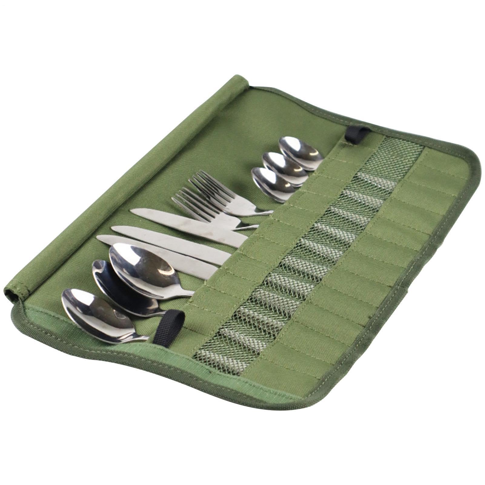 Reflimand Roll Bag, Camping Cutlery Pouch, Multi Purpose Cutlery Storage Bag, CutleryRoll Pouch, Travel Cooking Utensils Organizer Rolls Bags, Fork Spoon Chopstick Tableware Holder,for Barbecue