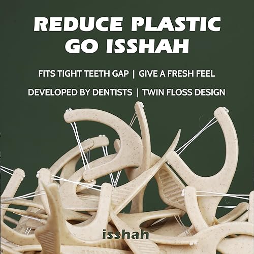 Miniatura 3 de Palillos de hilo dental natural (100 unidades)  Veganas, ecológicas y sostenibles hilo dental  Doble hilo dental (menta)