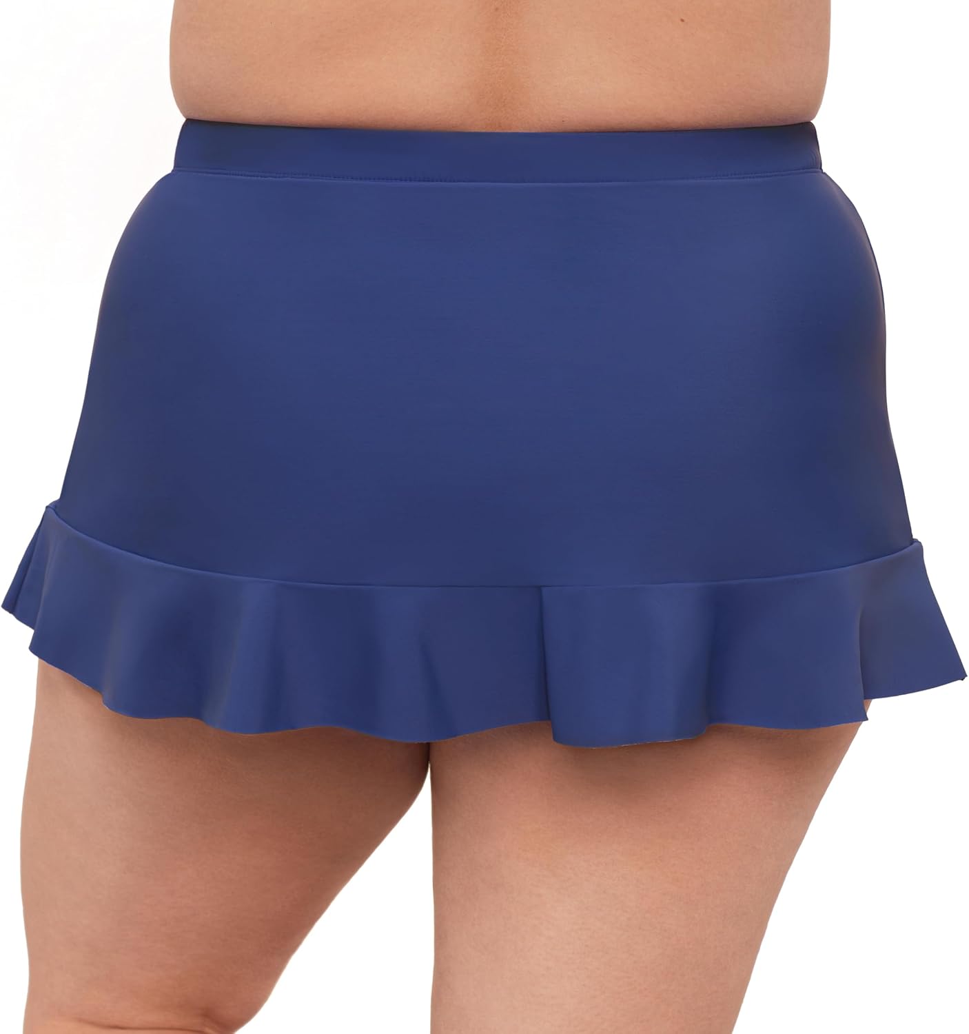 Aqua Green Womens High Waist Slimming Ruffle Skirted Swim Bottom - Image 3