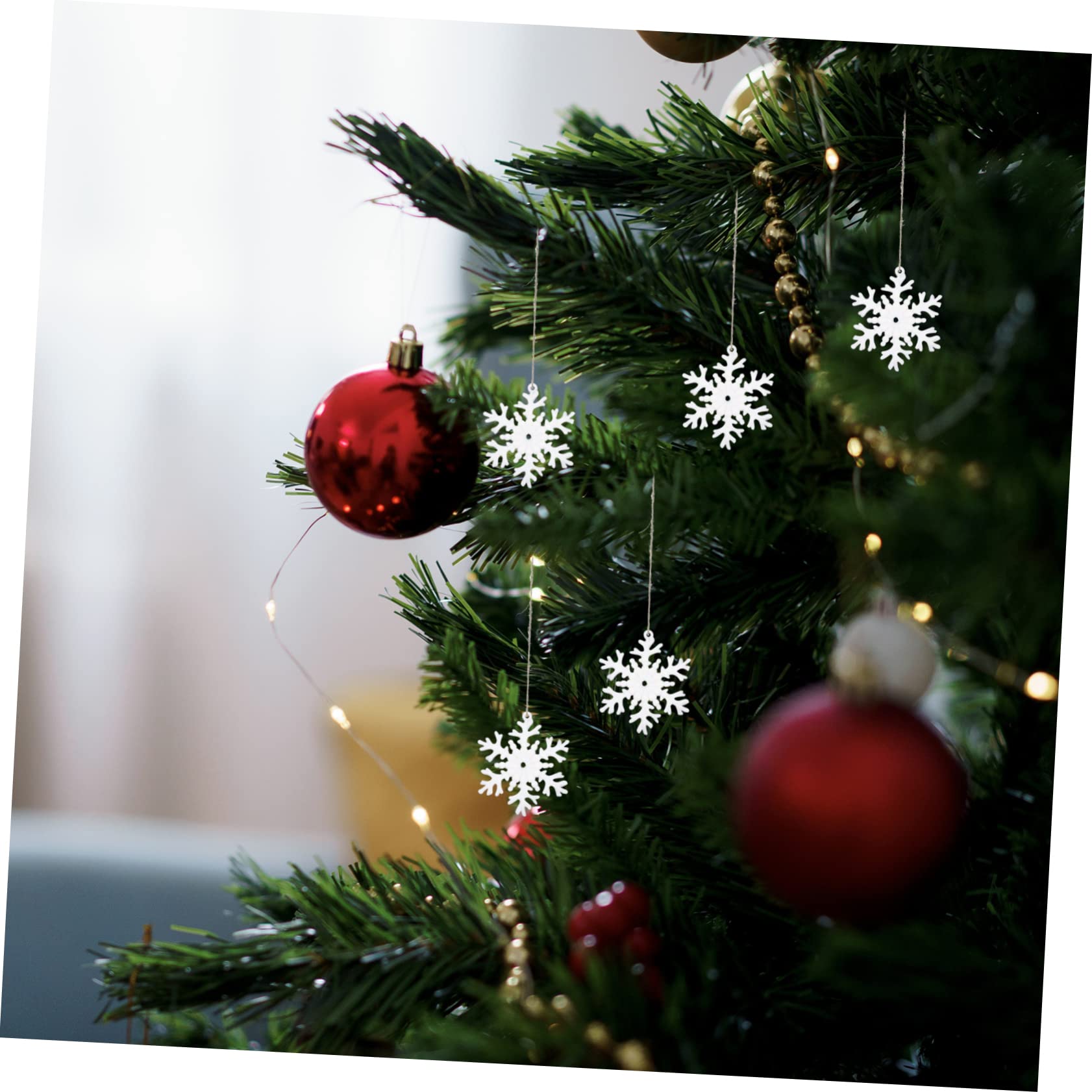PRETYZOOM 192 STK Weihnachtsschneeflocke-anhänger Weihnachts-Schneeflocke-Tag Weihnachtsschmuck Zum Aufhängen Weihnachten Hängende Schneeflocke Weihnachtstischstreuung Weihnachtsdeko Plastik