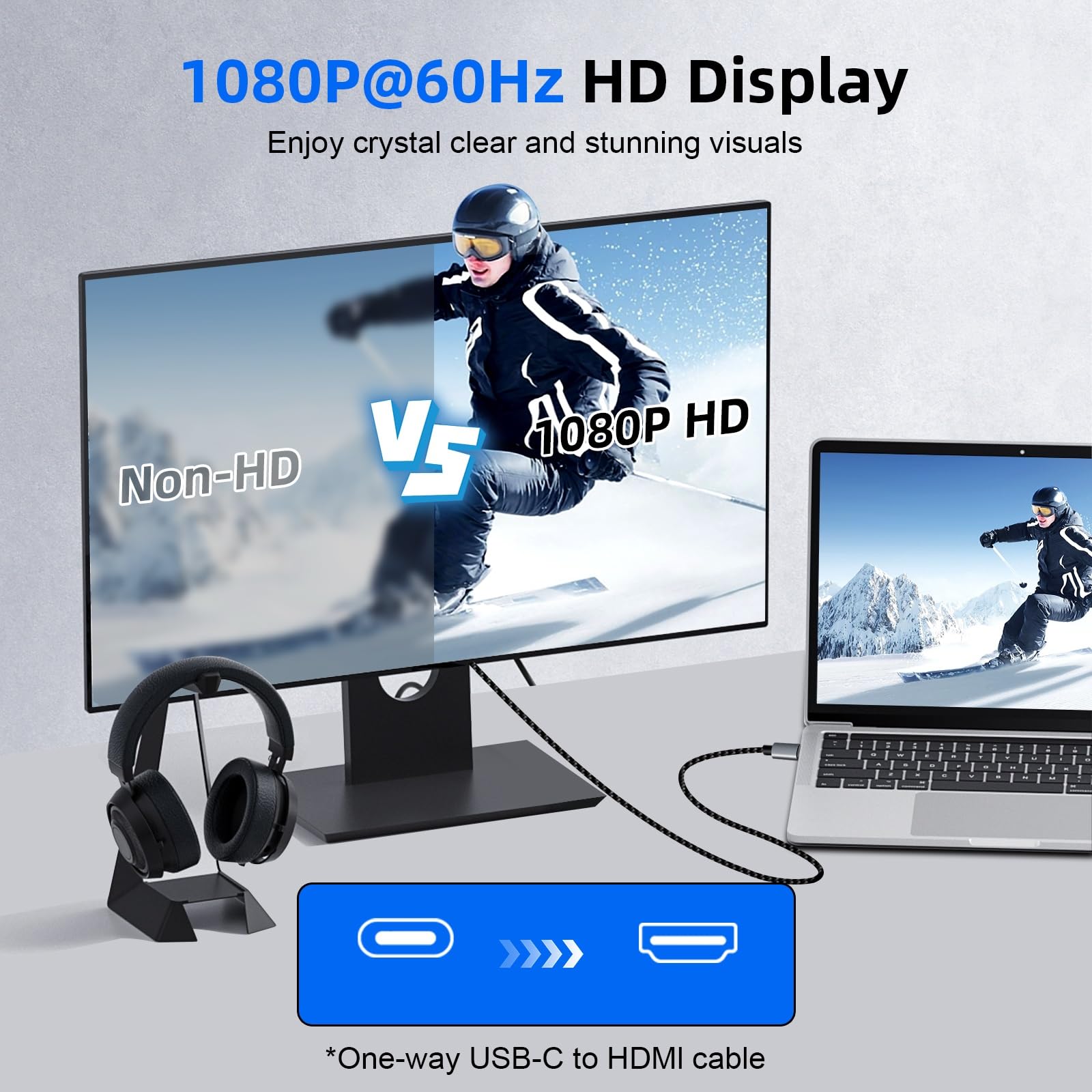 LUIRSAY Cavo HDMI per Phone, [MFi Certificato] Cavo HDMI 1080P@60Hz, HDTV per trasferimento Phone su TV Compatibile con TV (2M)