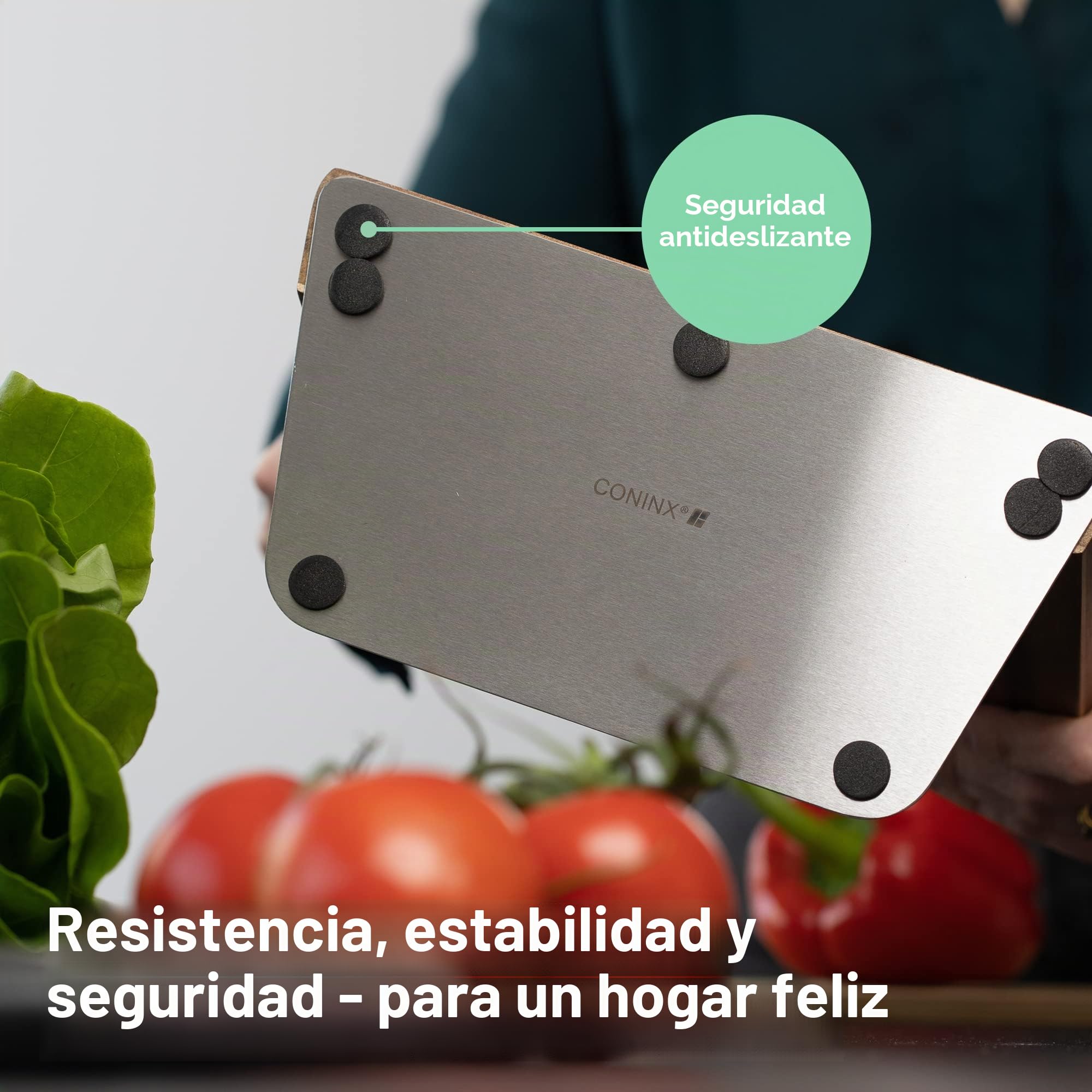 Coninx Taco Magnético Para Cuchillos de Bambú Sin Cuchillos 27.5x27.5cm