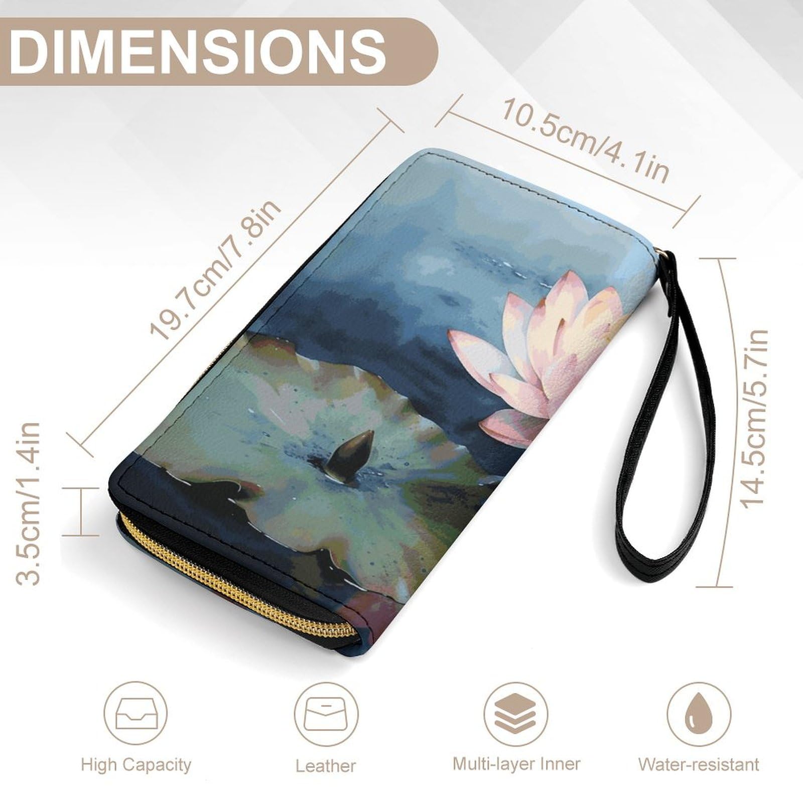 BWQMNT Durable And Portable Flower Painting Printed Leather Wallet: Perfect for Storing Cards, Cash And An On-the-go Lifestyle, It Is An Ideal Holiday Gift to Organize Your Essentials