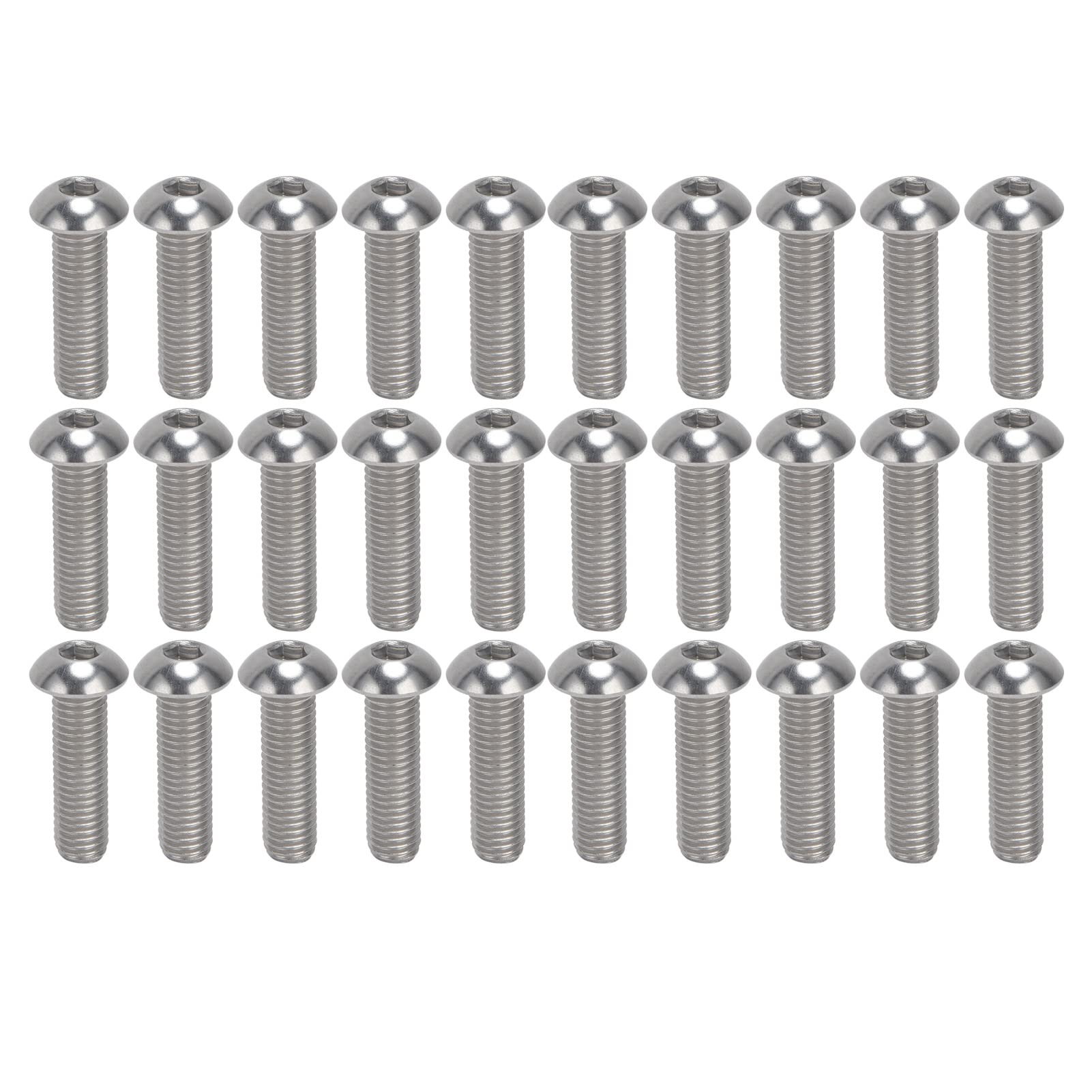 Juego de 30 tornillos de cabeza avellanada con ranura hexagonal, sujetadores de rosca gruesa A2 de acero inoxidable M10x1.5, tornillos estándar ISO9730 para aplicaciones automotric (M10*35)