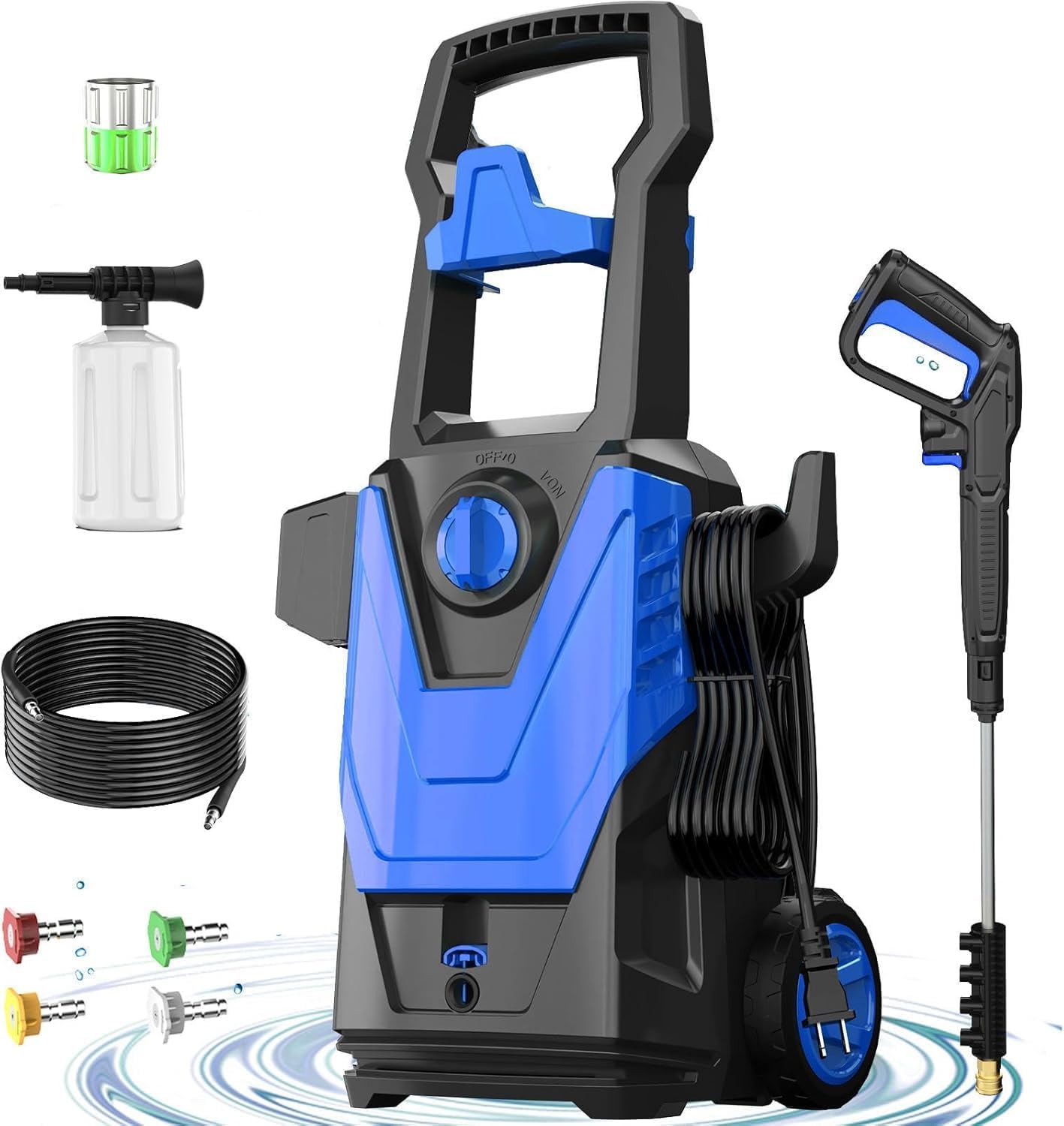 Pressure Washer 4800PSI 3.0GPM Power Washer with 4 Nozzles, Foam Cannon for Cleaning Cars, Driveways, Patios(Blue)