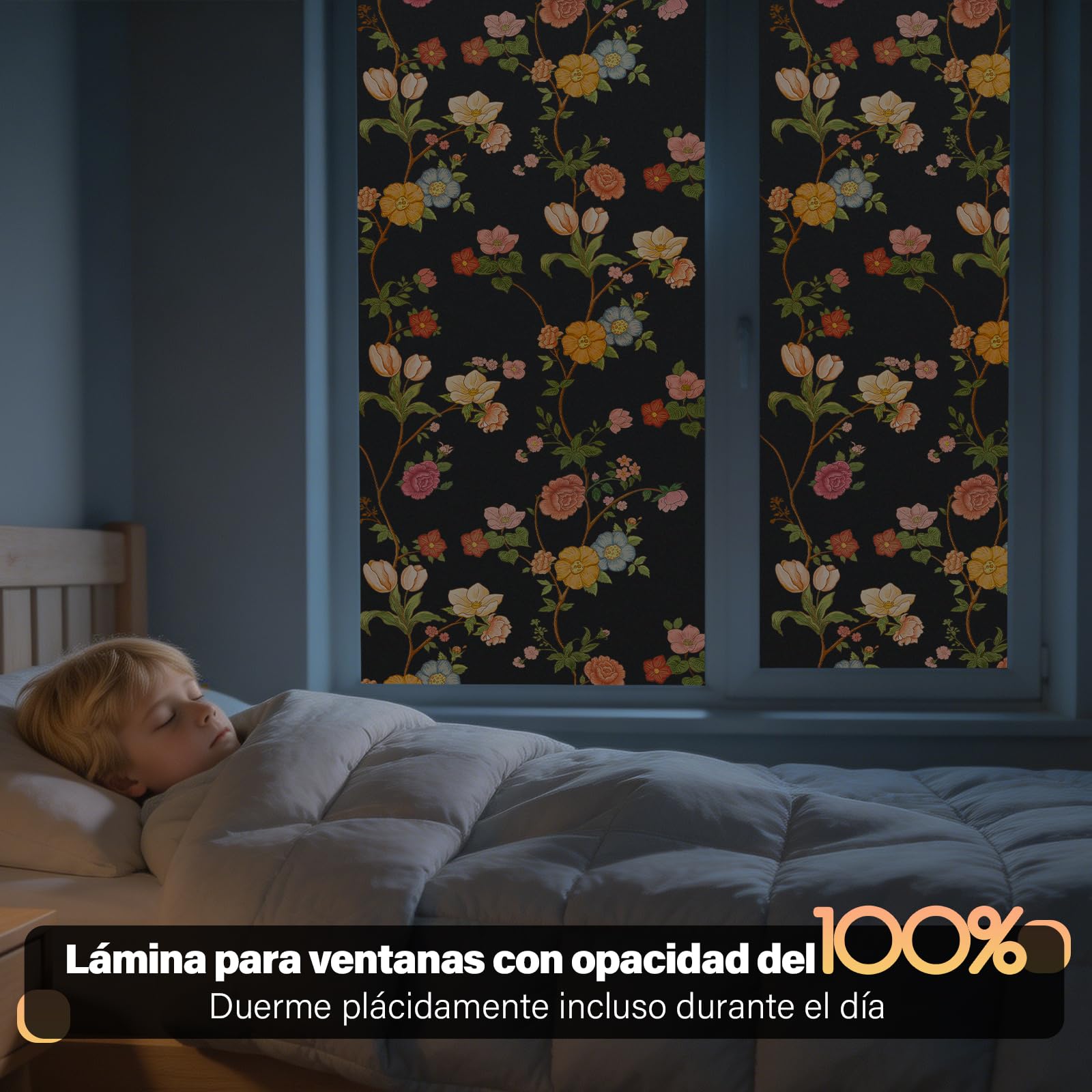 KROMAPOLIS Lámina opaca para ventana, protección solar, color negro, anti
