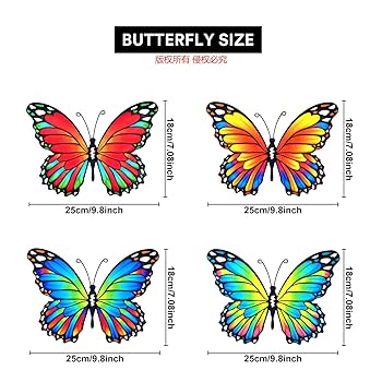 Amazon.com: Oraytteo Metal Butterfly Outdoor Wall Decor - 4