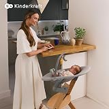 Kinderkraft ENOCK Wooden Highchair + Baby Bouncer CALMEE, Multifunctional Baby Chair, Ajustable Heigh and Footrest, Safety Harness, with Detachable Tray, for Children up to 10 Years - 12