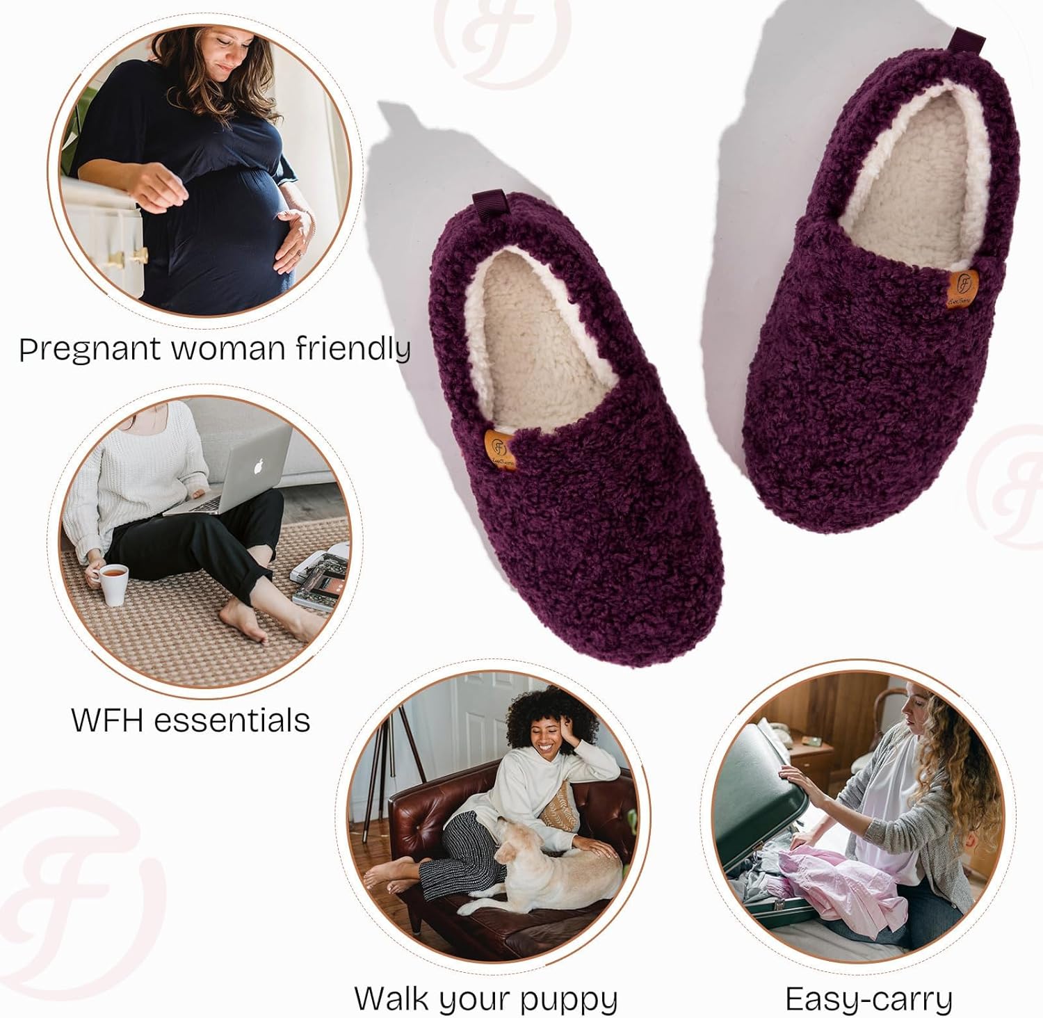 EverFoams Women’s Soft Curly Full Slippers Memory Foam Lightweight House Shoes Cozy Loafer with Polar Fleece Lining - Image 6