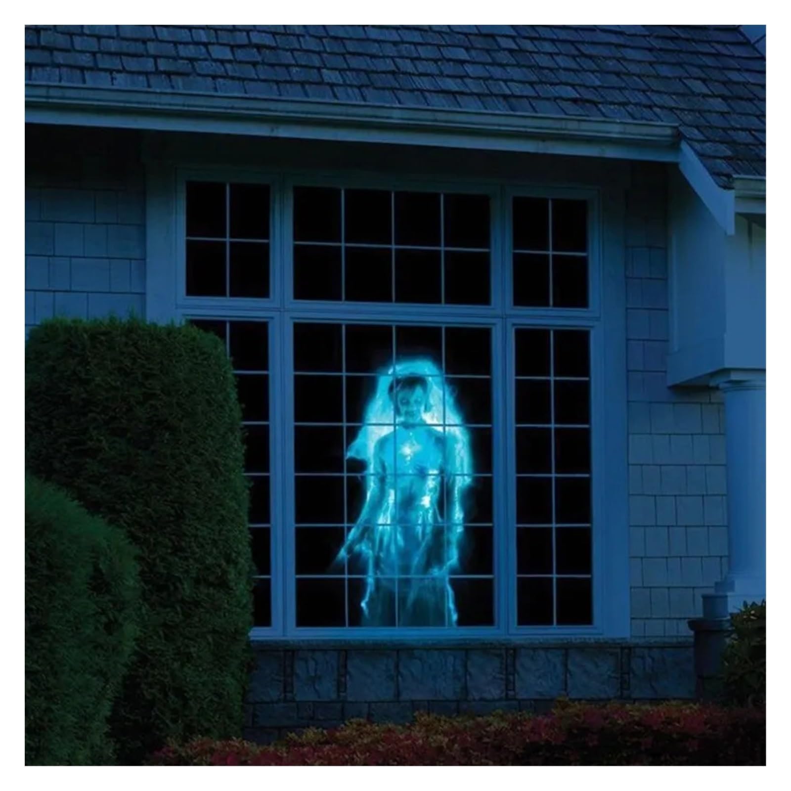 Proyector holográfico de Halloween y Navidad, 12 películas integradas, Proyector de películas a todo color, 4x6 pies, Negro