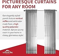 Vista 157 de Sapphire Home - Paneles de cortina (2 unidades), cortinas translúcidas de 54” x 84” (108” de ancho en total), paneles de gasa para dormitorio, sala