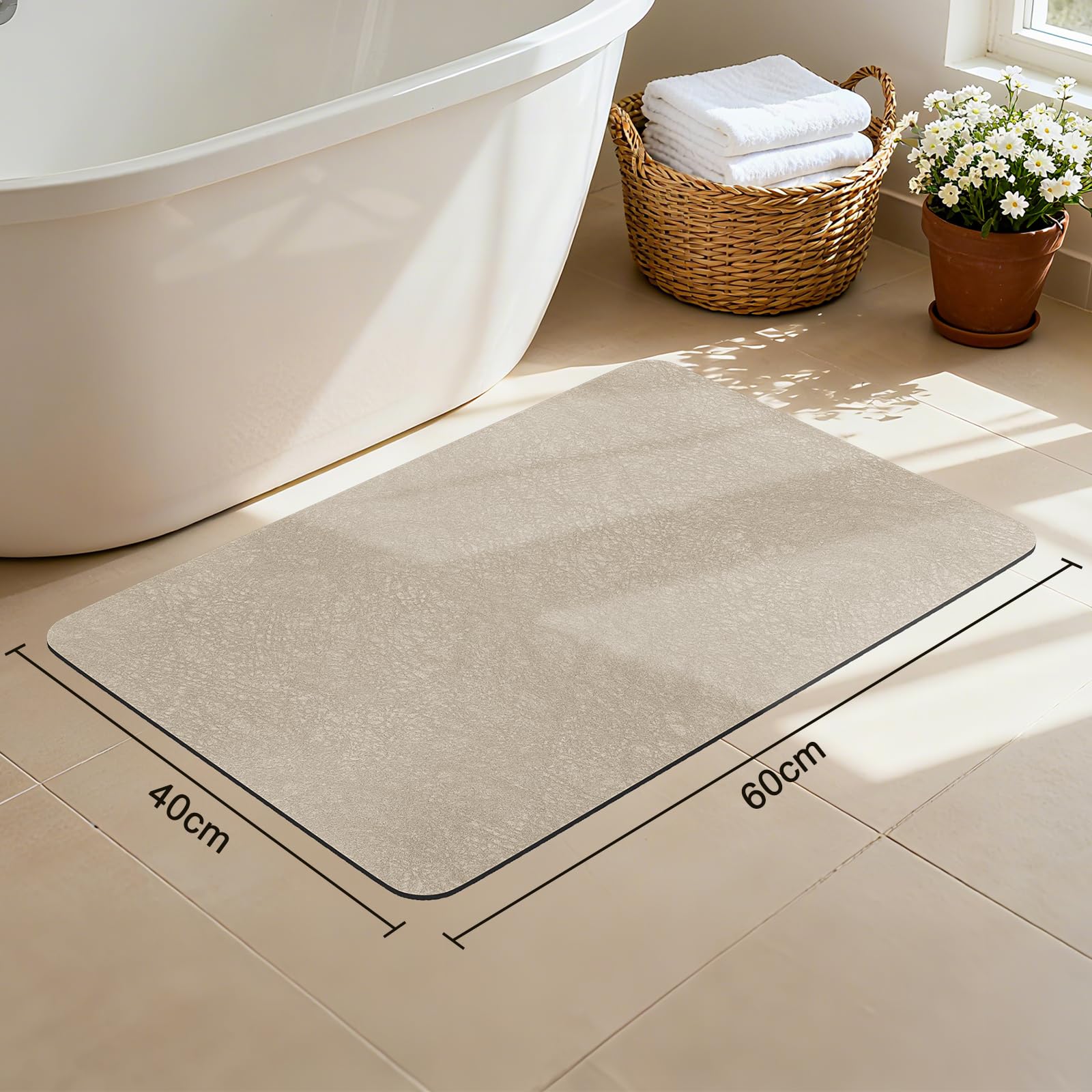 Amazon | LMLSHOU バスマット の革命 珪藻土バスマット お風呂マット