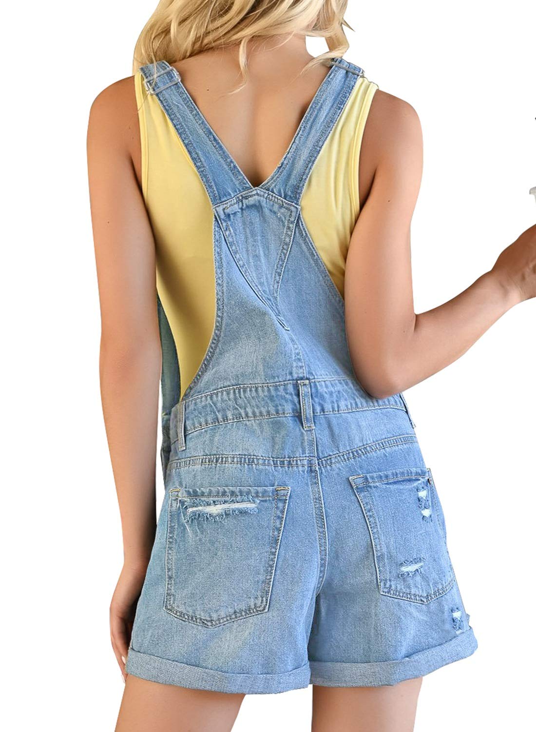 Women’s Ripped Short Overalls Adjustable Denim Bib Overall Shorts Romper www.denim.fit 5 Women’s Ripped Short Overalls Adjustable Denim Bib Overall Shorts Romper www.denim.fit 5