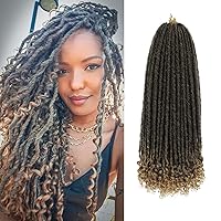 Vista 24 de 6 paquetes de cabello de ganchillo Goddess Locs, 18 pulgadas de trenzas de ganchillo rectas Faux Locs, extensiones de cabello sintético suave rizado