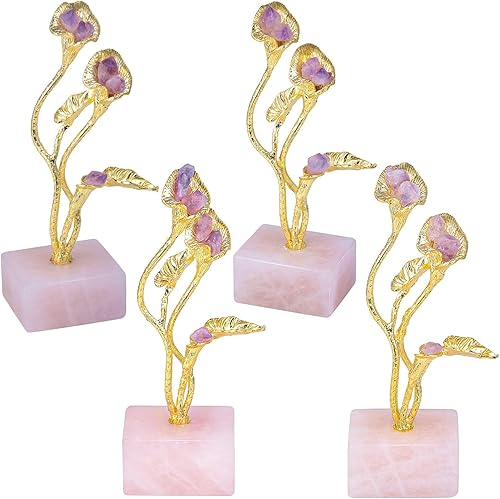 Miniatura 3 de rockcloud Árbol bonsái de Feng Shui con punta de cristal de amatista curativa para decoración del hogar, soporte para joyería