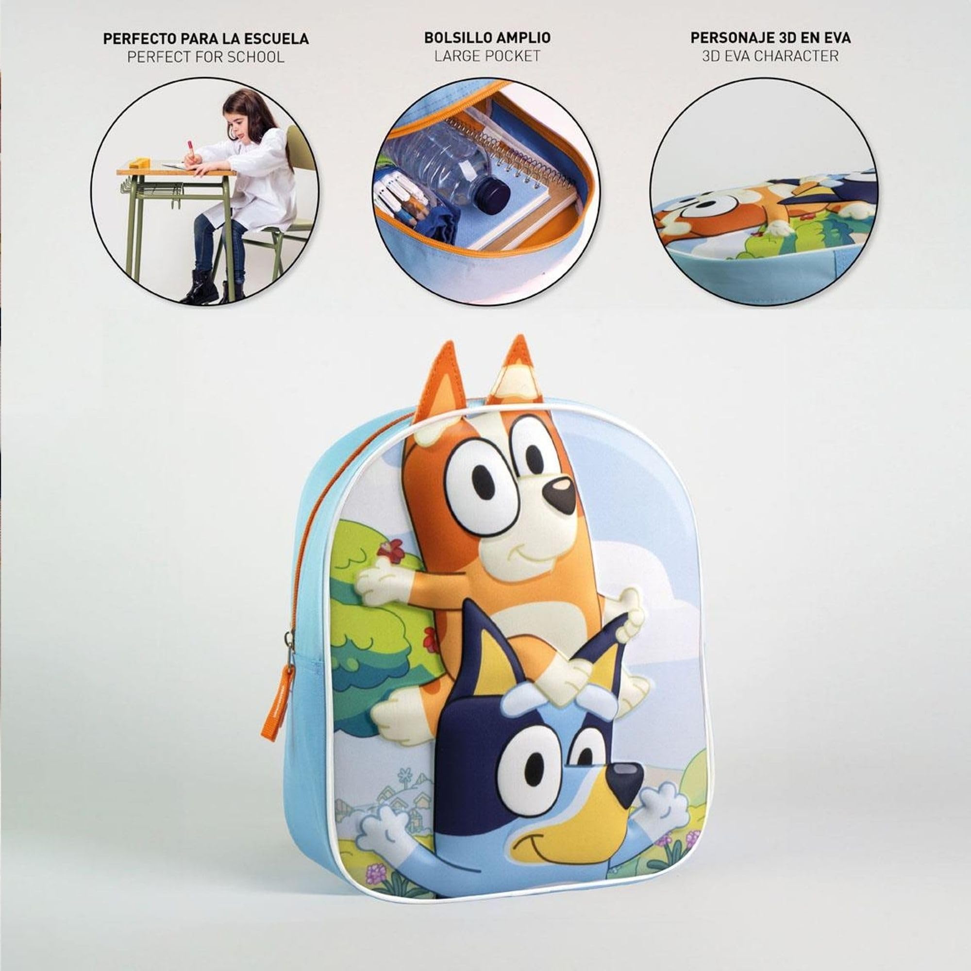 3D BLUEY PRESCHOOL RUGZAK 32 X 26 X 10 CM. Exclusief Ontwerp En Officiële Licentie - Bluey Rugzak Ideaal Voor Kleuter- En Kinderdagverblijf Resistent En Comfortabel