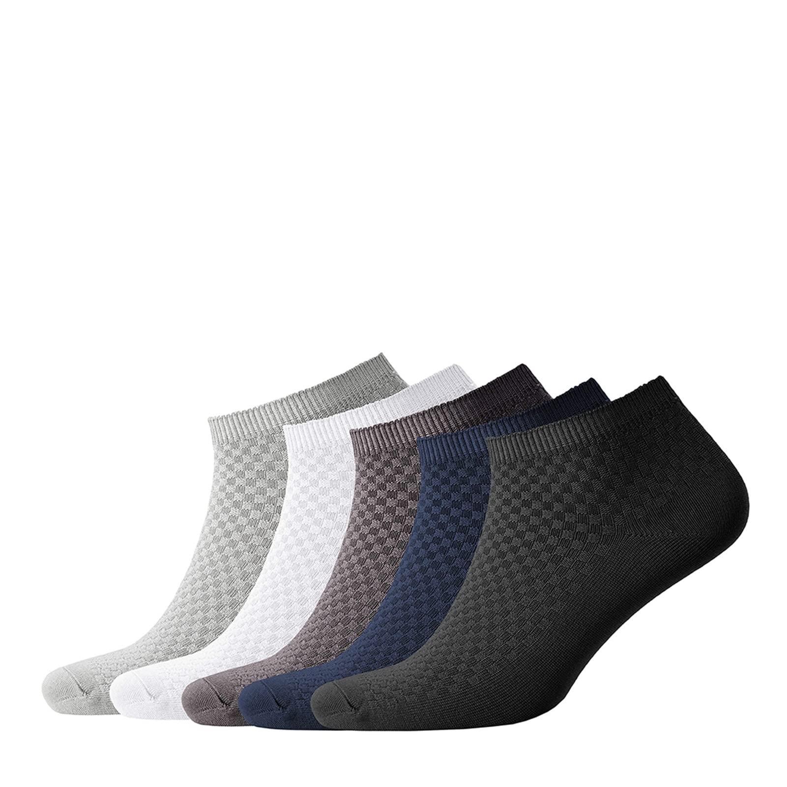ZZSRJ 5 Pares/Batch Men's Business Socks Tobillo Vestido Calcetines Casual Hombre Menores Calcetines de Tallas EU38-45 (Color : 5 Pairs Black, tamaño : EUR 39-45(US 6-11))