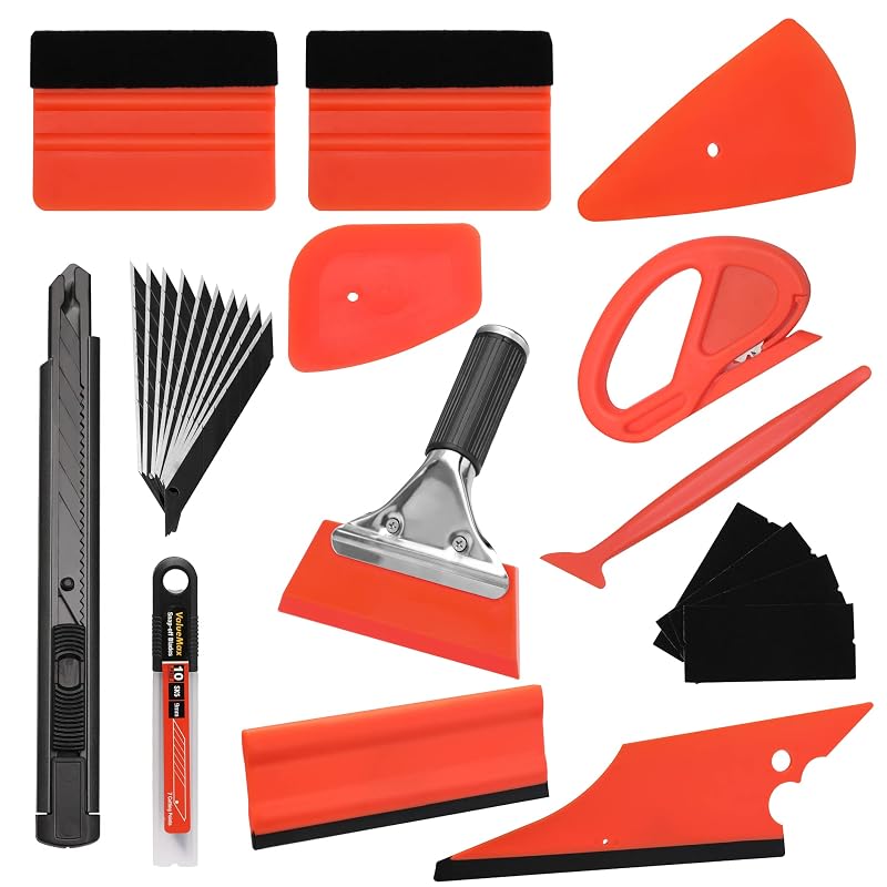 Kit de ferramentas para aplicação de película automotiva ValueMax com rodos, estiletes e lâminas, 10 peças