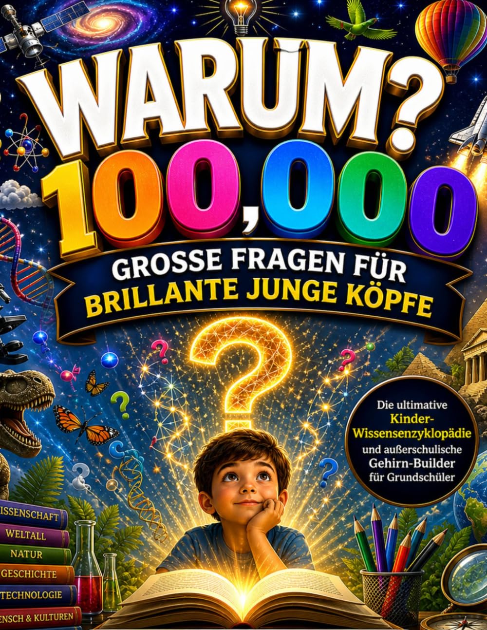 Warum? 100.000 Grosse Fragen Für Brillante Junge Köpfe: Die ultimative Kinder-Wissensenzyklopädie und außerschulische Gehirn-Builder für Grundschüler (Deutsche Ausgabe)
