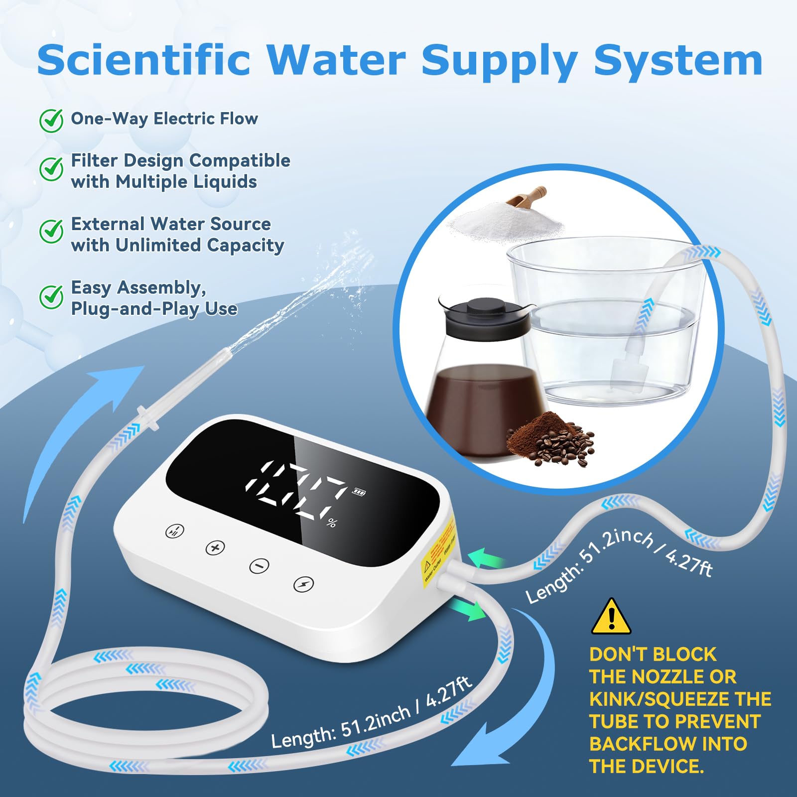 Klistier-Set, elektrische Einläufe für Darmreinigung für Frauen und Männer, einstellbarer 100 Wasserdruck, Kaffee-Einlauf-Kaffee-Bio-Kit mit LED-Anzeige (Schwarz und Weiß)