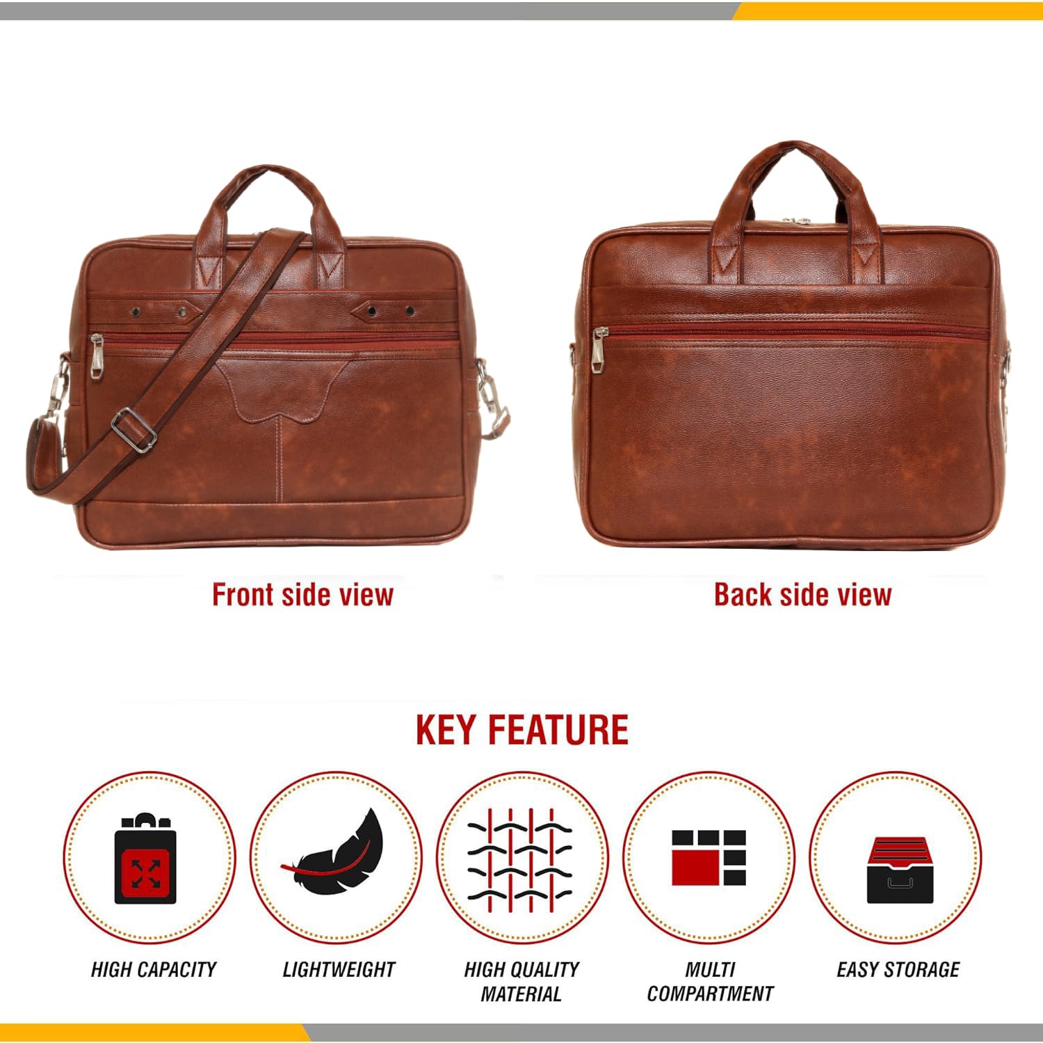 Bagneeds Business Laptop Bag for Men & Women, Briefcase Tan 4