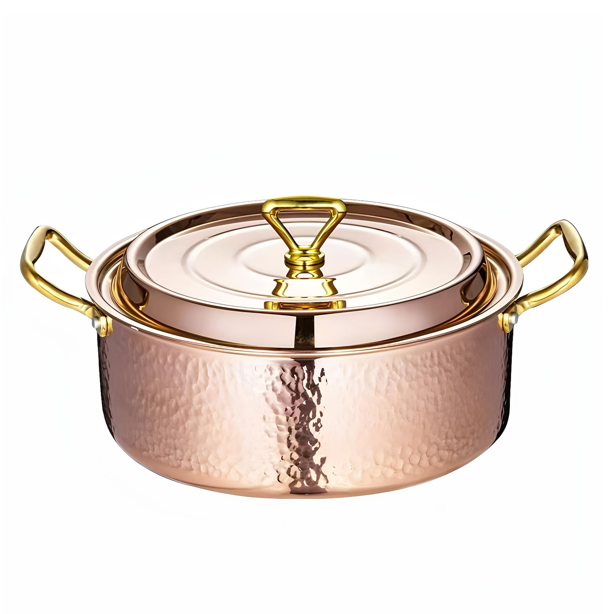YJX 4.2QT Hammered Stock Pot with Lid