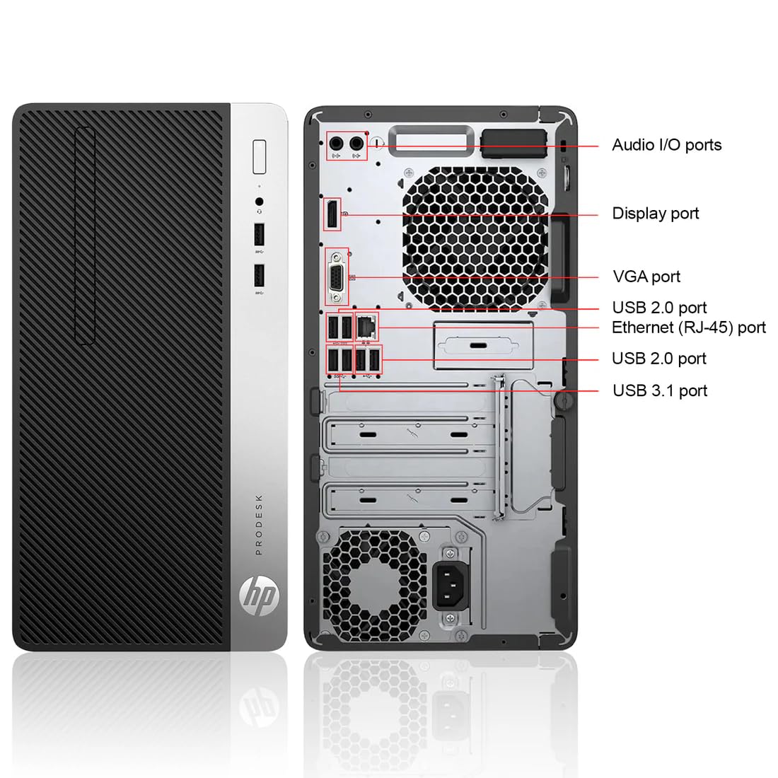 HP ProDesk 400 G4 Mini Tower Ordenador de sobremesa, procesador Intel Core i5-7500T, 8 GB de RAM, SSD de 256 GB, WiFi, Bluetooth, Teclado QWERTY Estadounidense, Windows 11 Pro (reacondicionado)