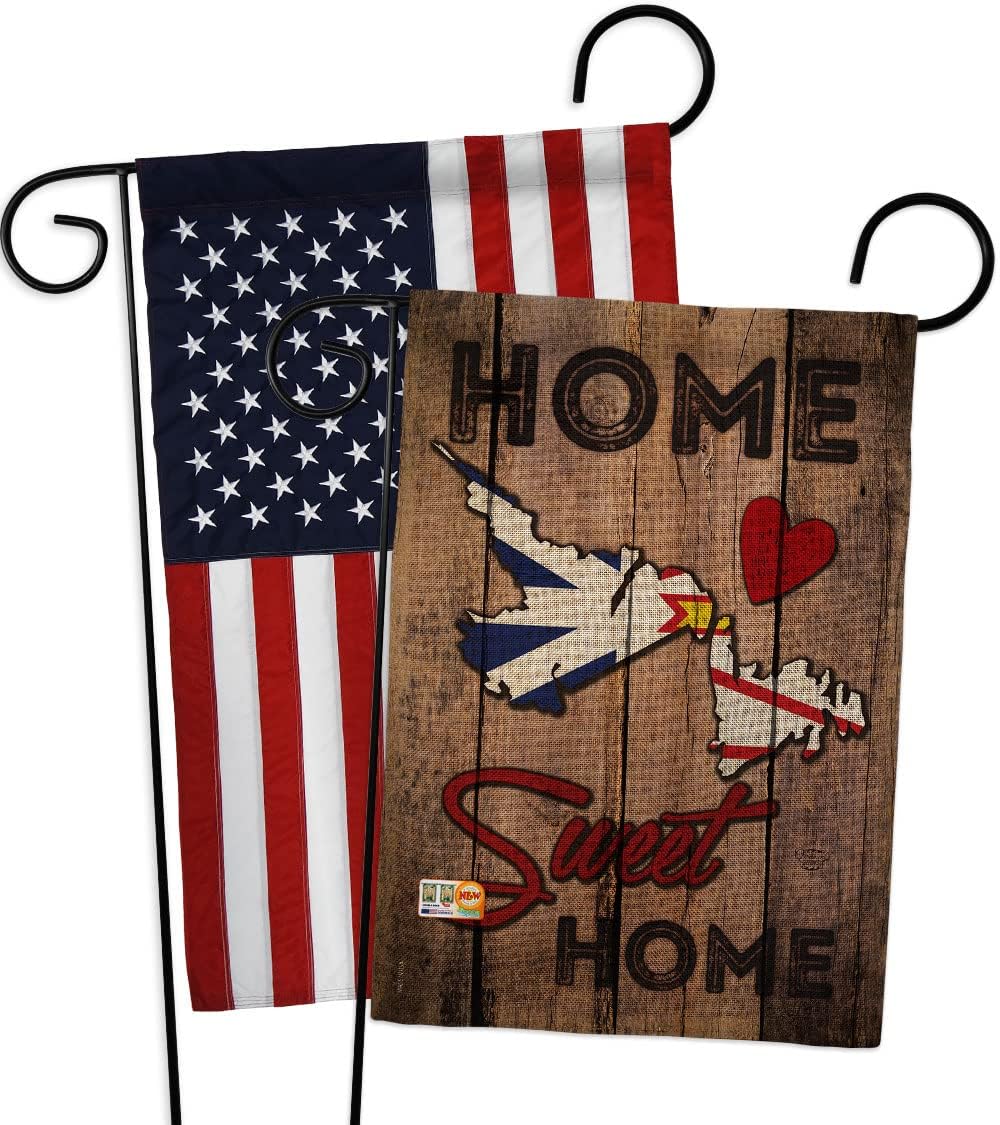 Canada Provinces Newfoundland and Labrador Home Sweet Garden Flags 2pcs Pack Regional Canadian Territories Region Country Particular Area Small Gift Yard House Banner Double-Sided 13 X 18.5