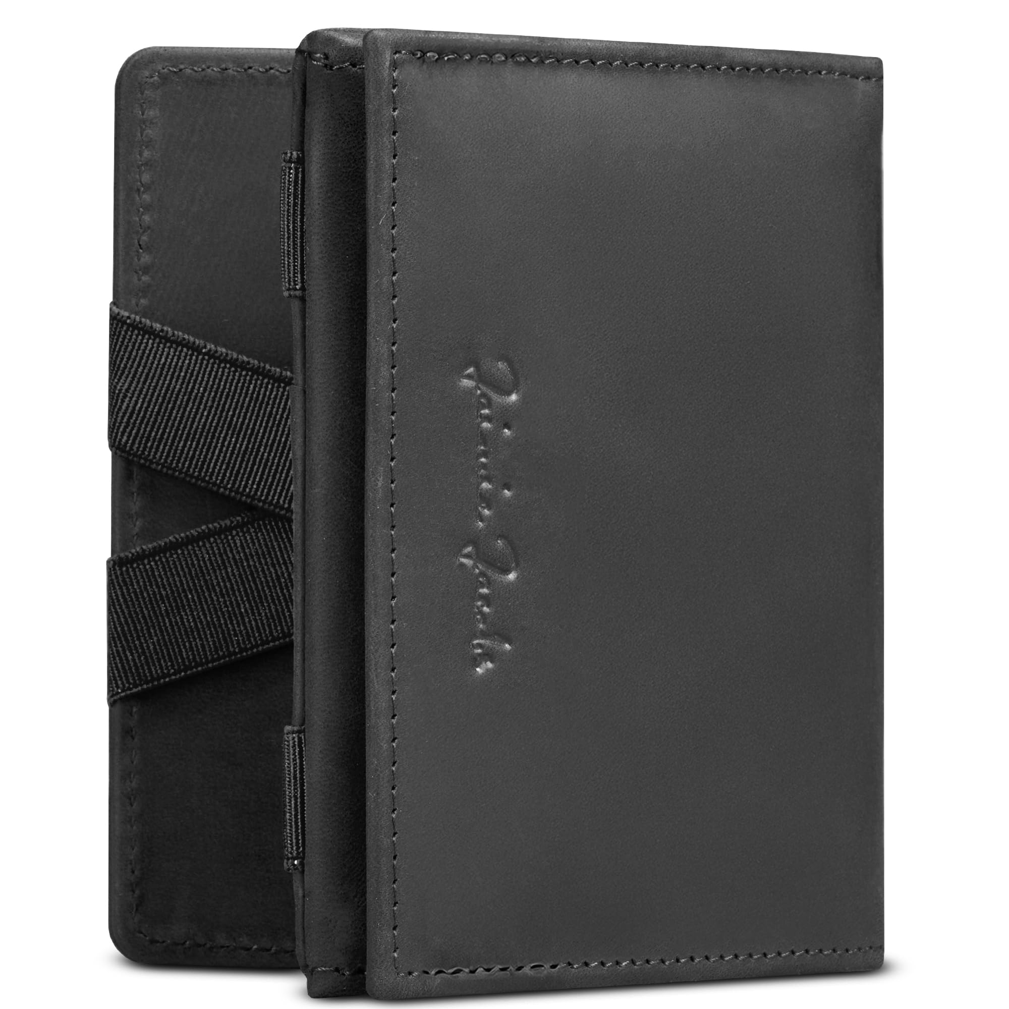 Jaimie Jacobs Flap Boy Portafoglio Magico con scompartimento per monete e RFID-Blocker Magic Wallet di pelle da uomo (Abbronzatura Nero)